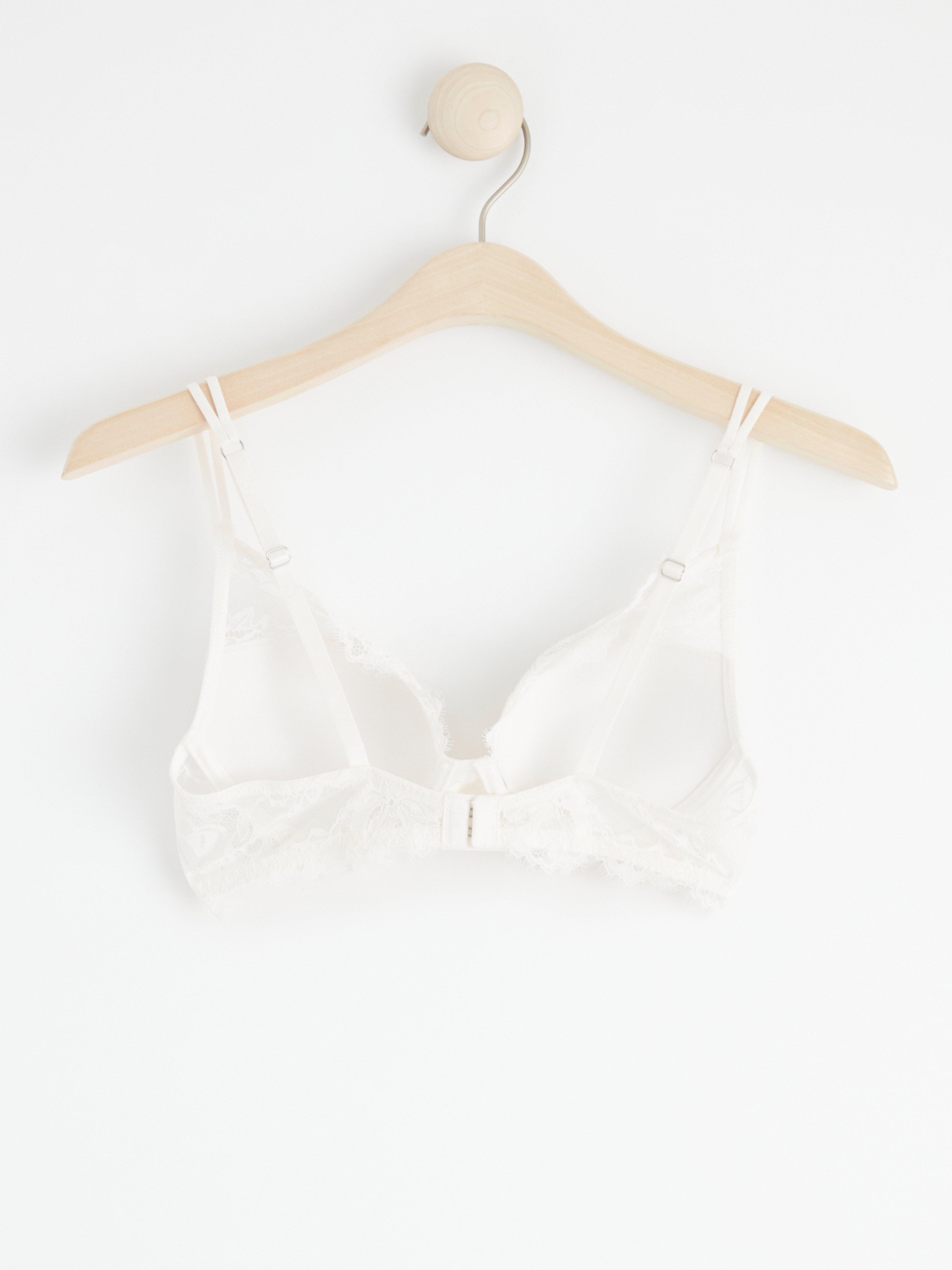 Peony push-up bra with lace Light White