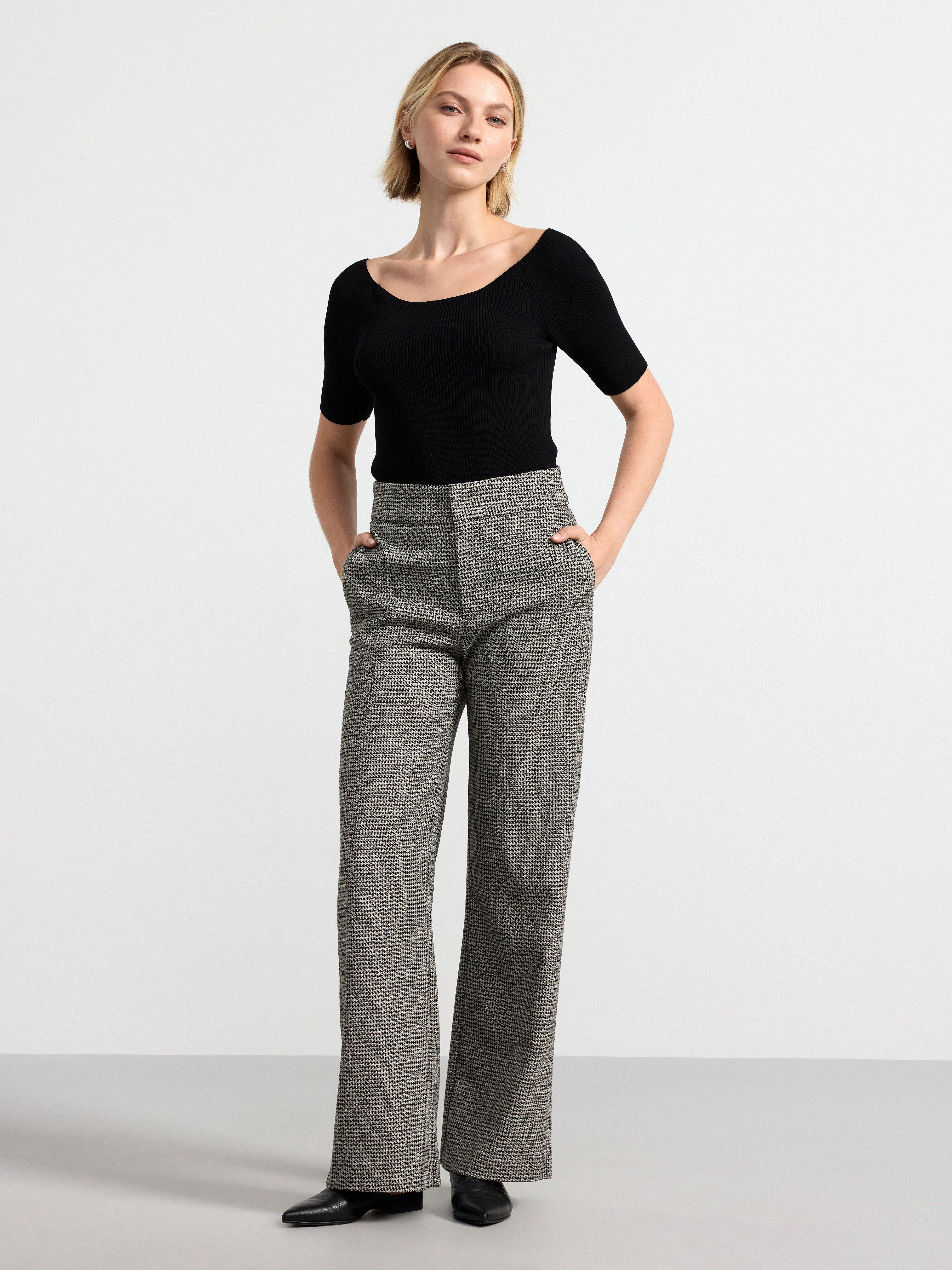 Ribbed short sleeve top Black