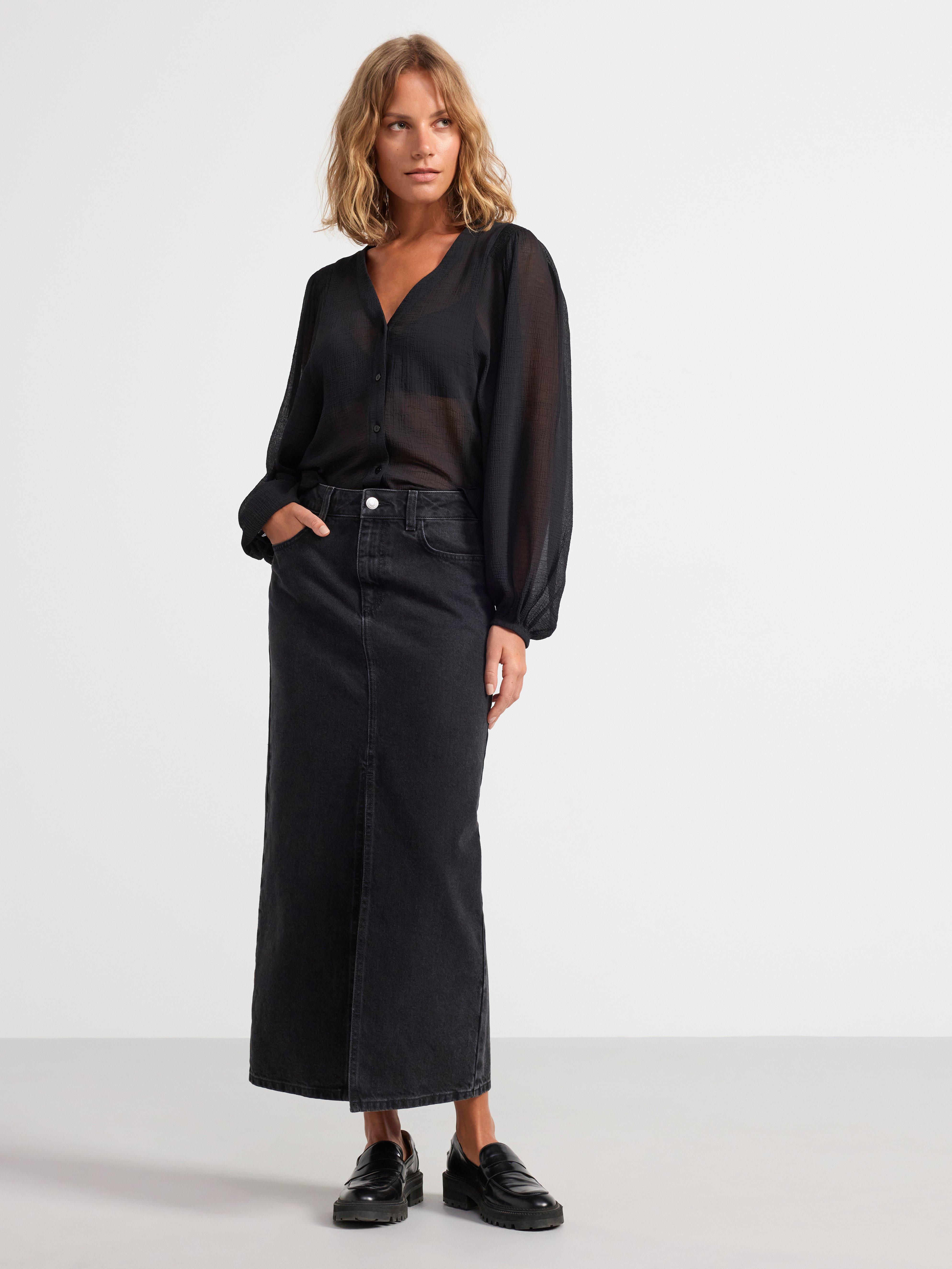 Blouse in chiffon Black