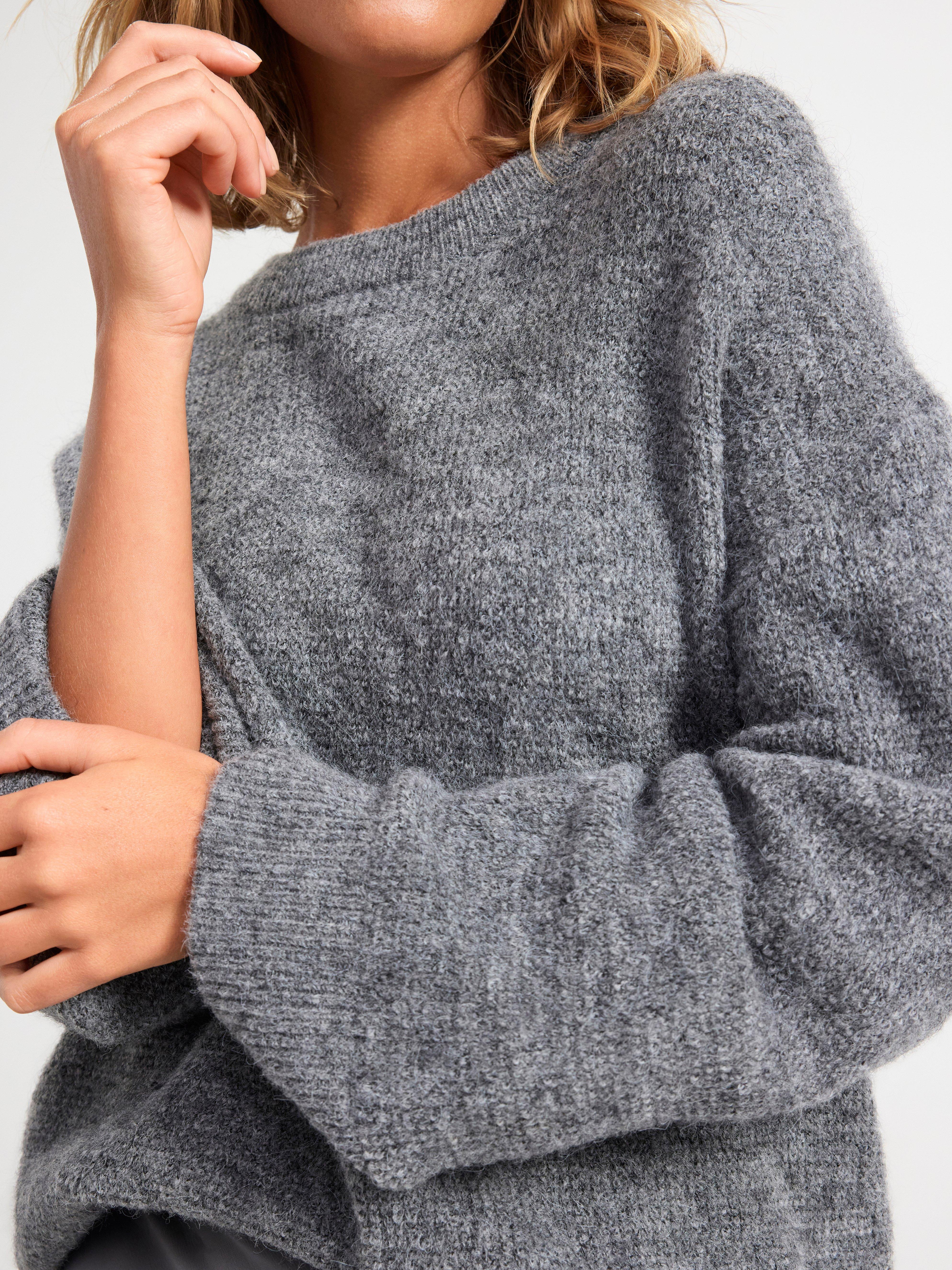 Jumper in wool blend Dark Grey Melange