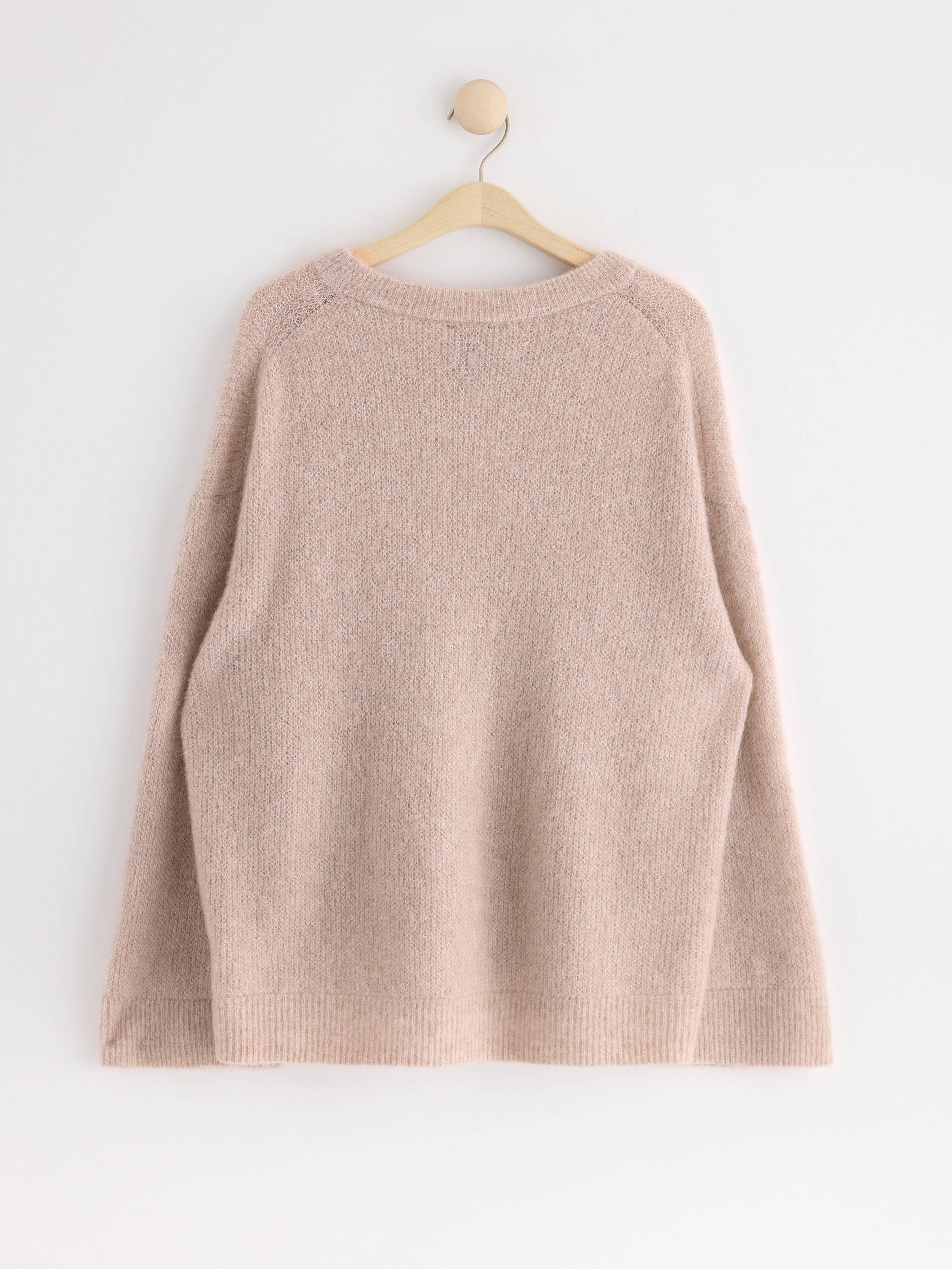 Jumper in wool blend Beige Melange