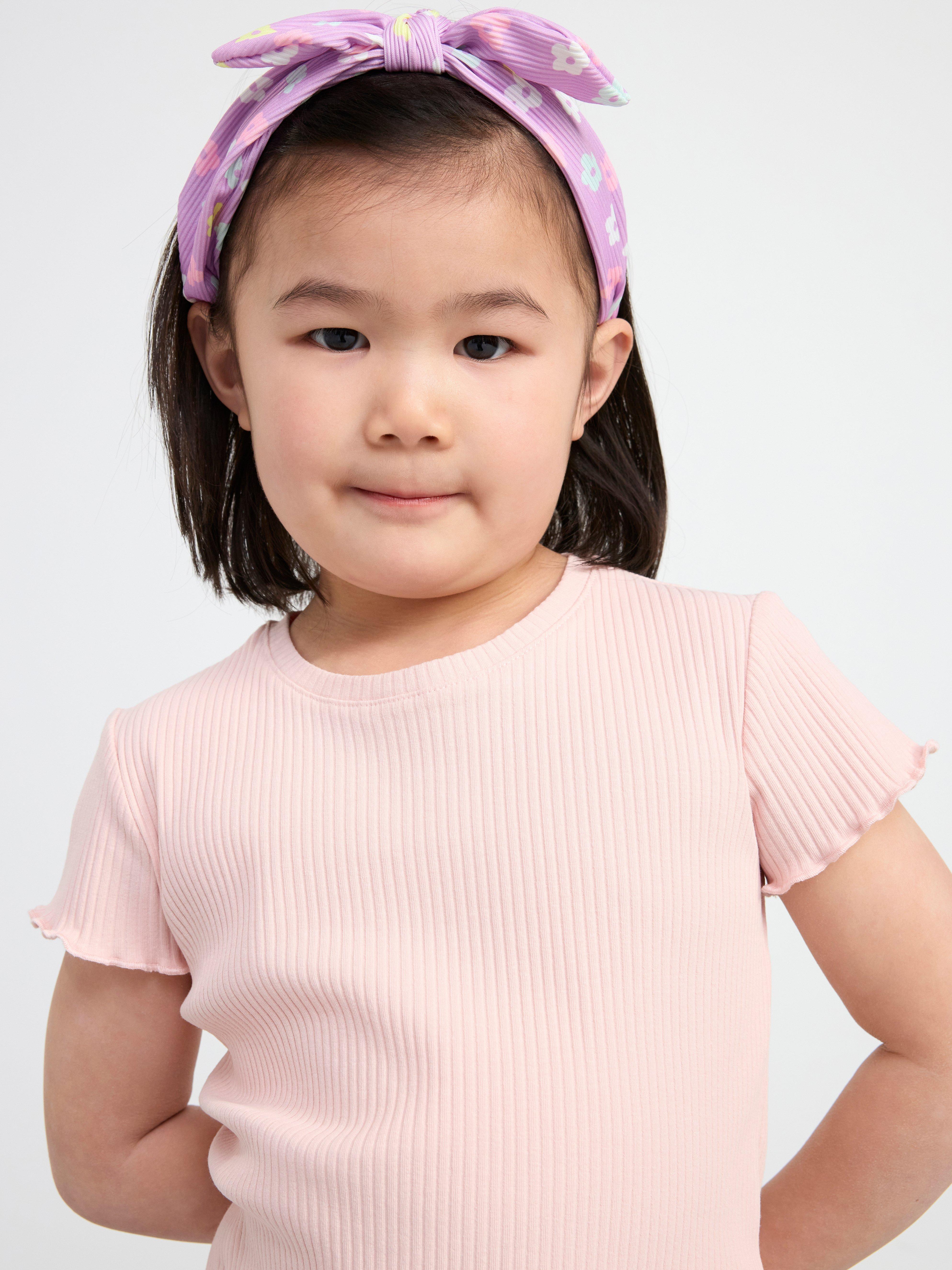 Ribbed short sleeve top Light Dusty Pink