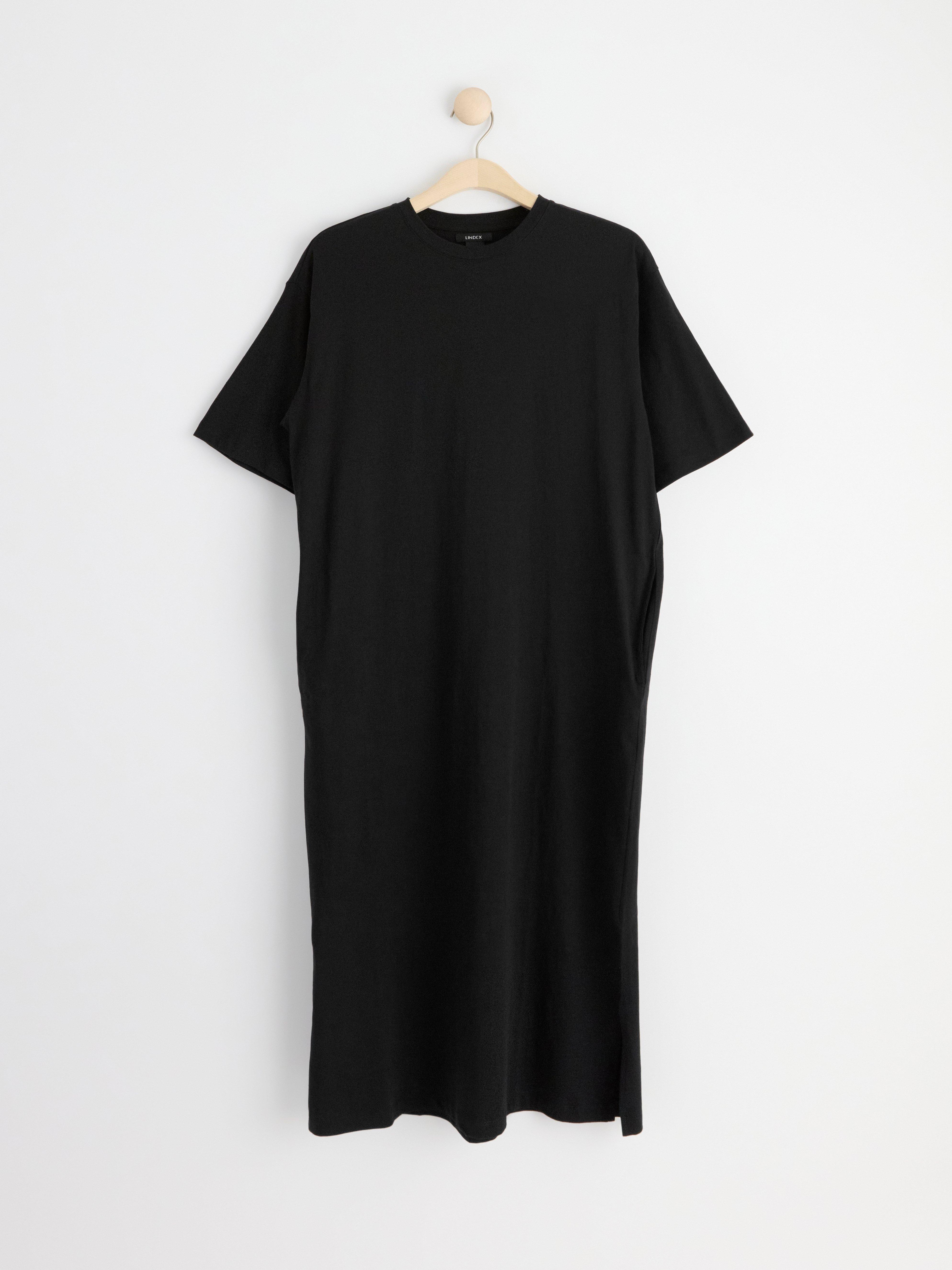 Short sleeve t-shirt dress Black