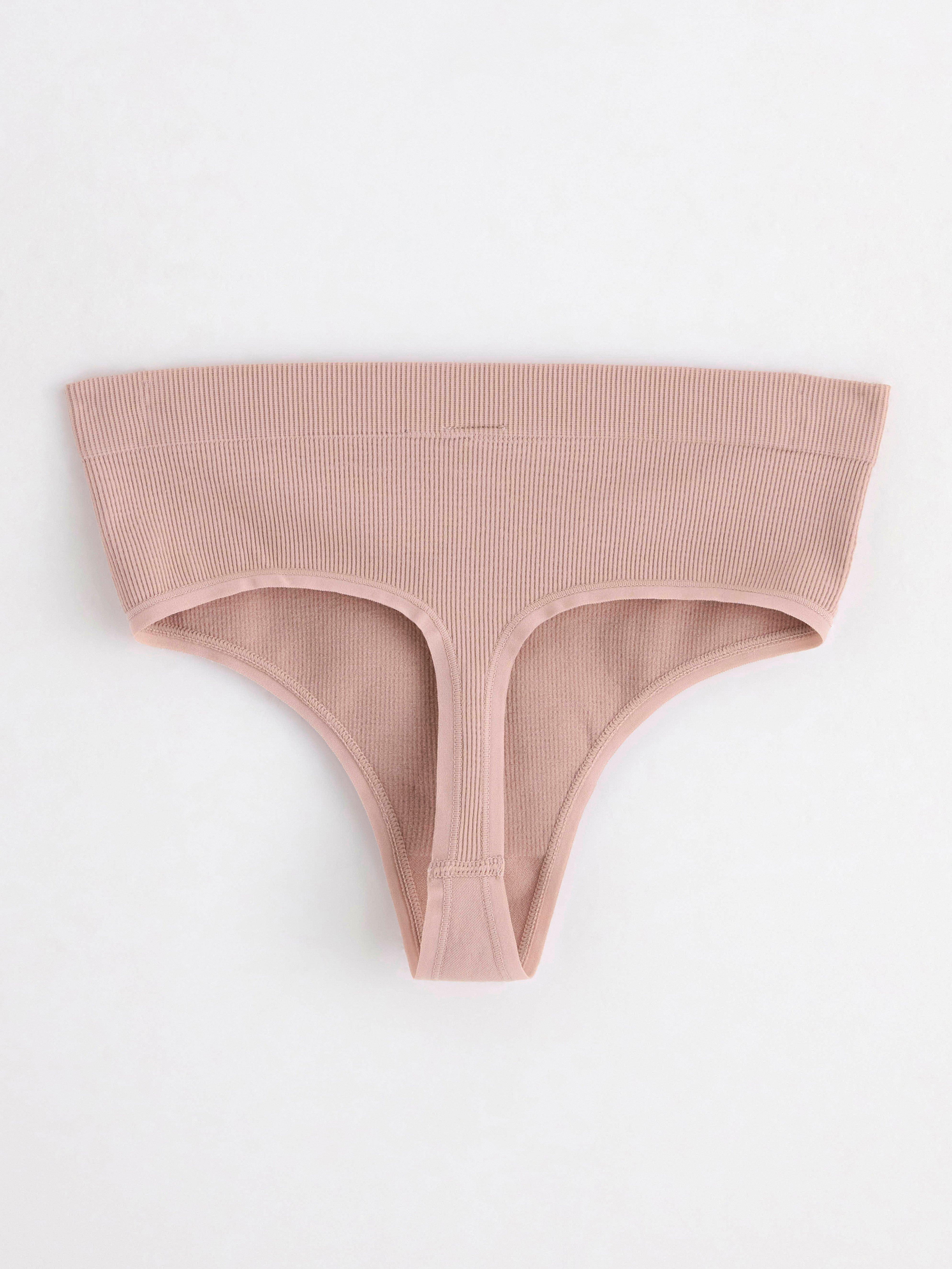 Thong high ribbed Light Dusty Pink
