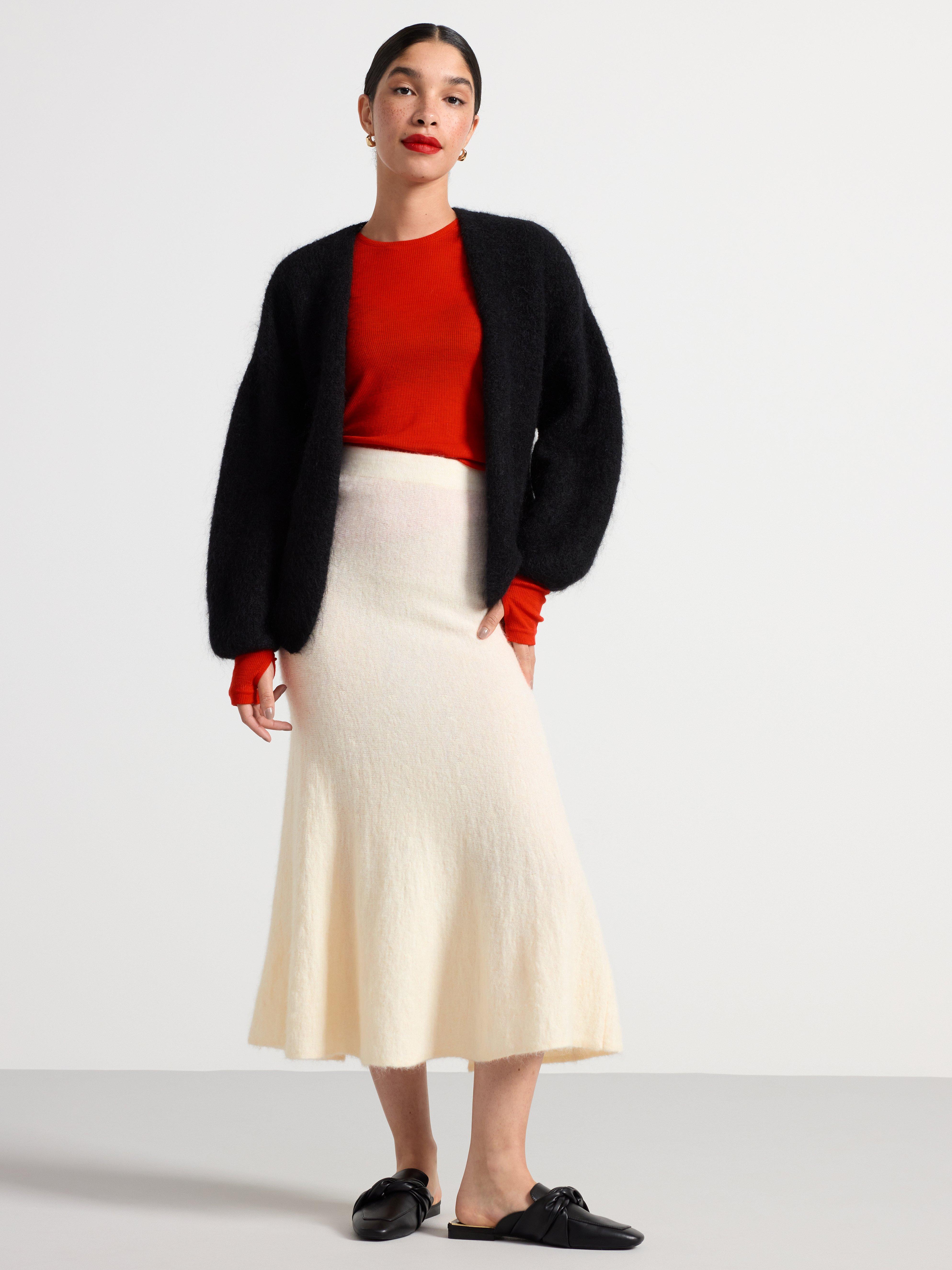 Knitted cardigan in mohair blend Black