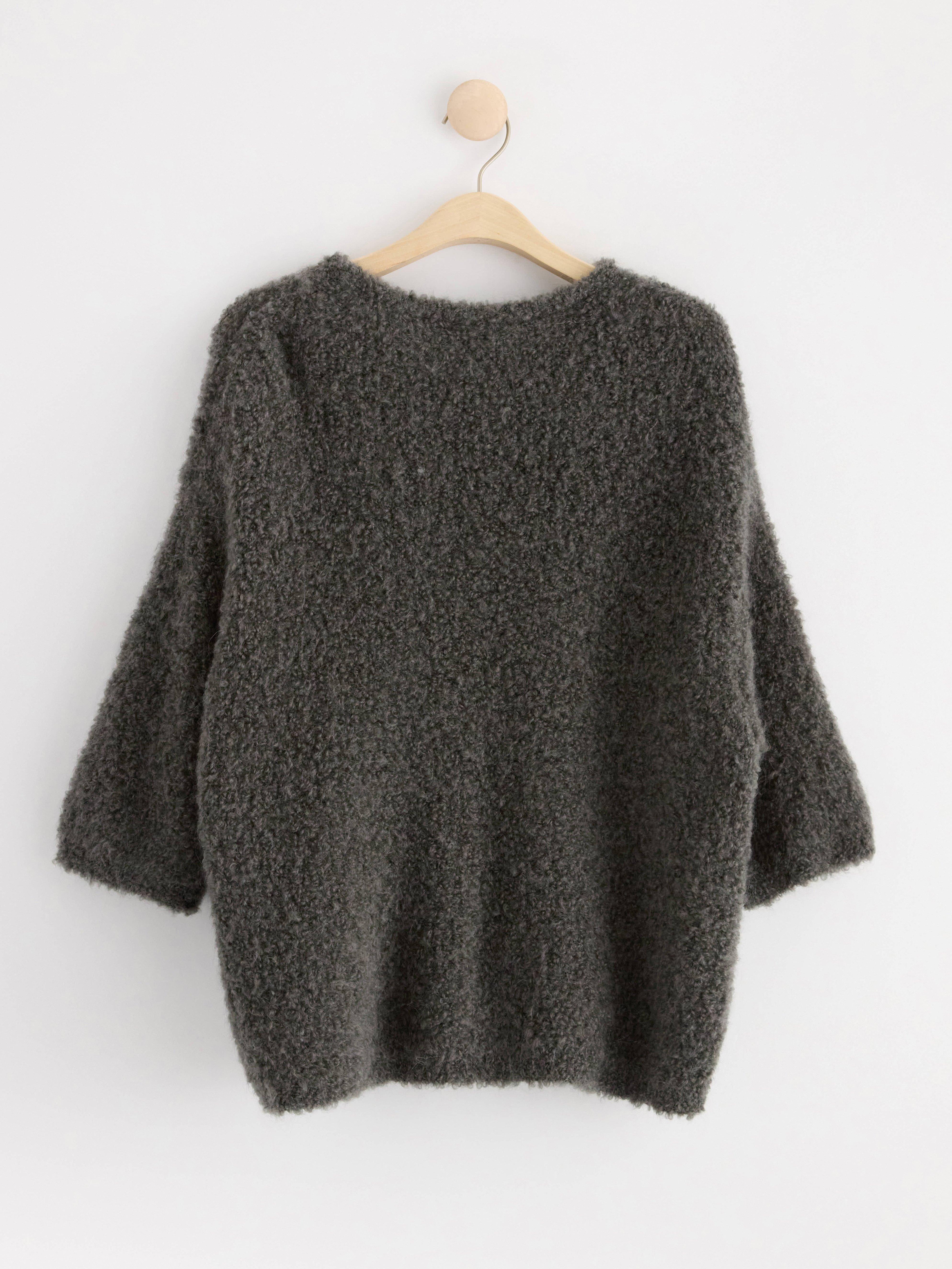 Knitted jumper in wool blend Dark Grey
