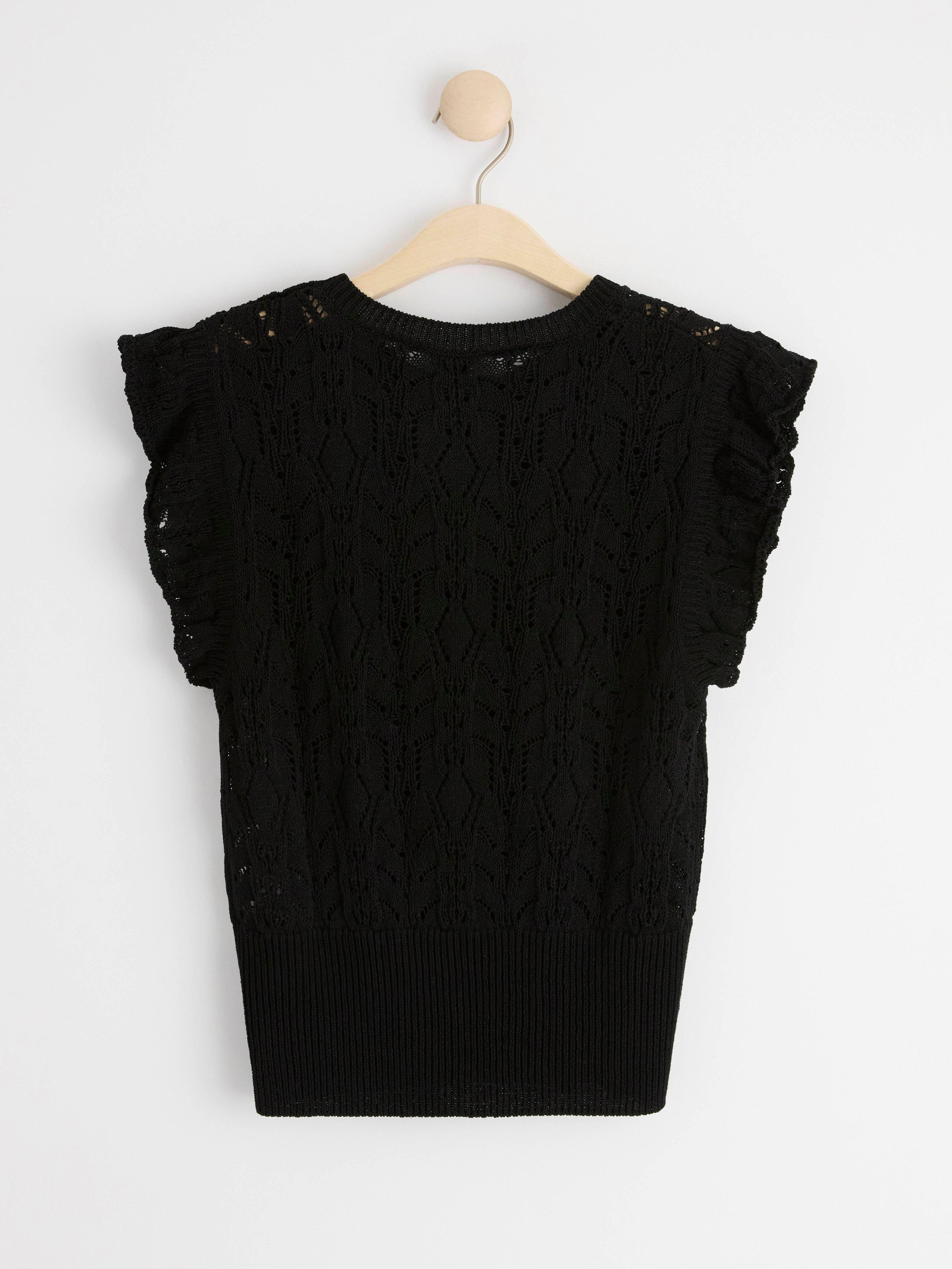Knitted sleeveless top Black