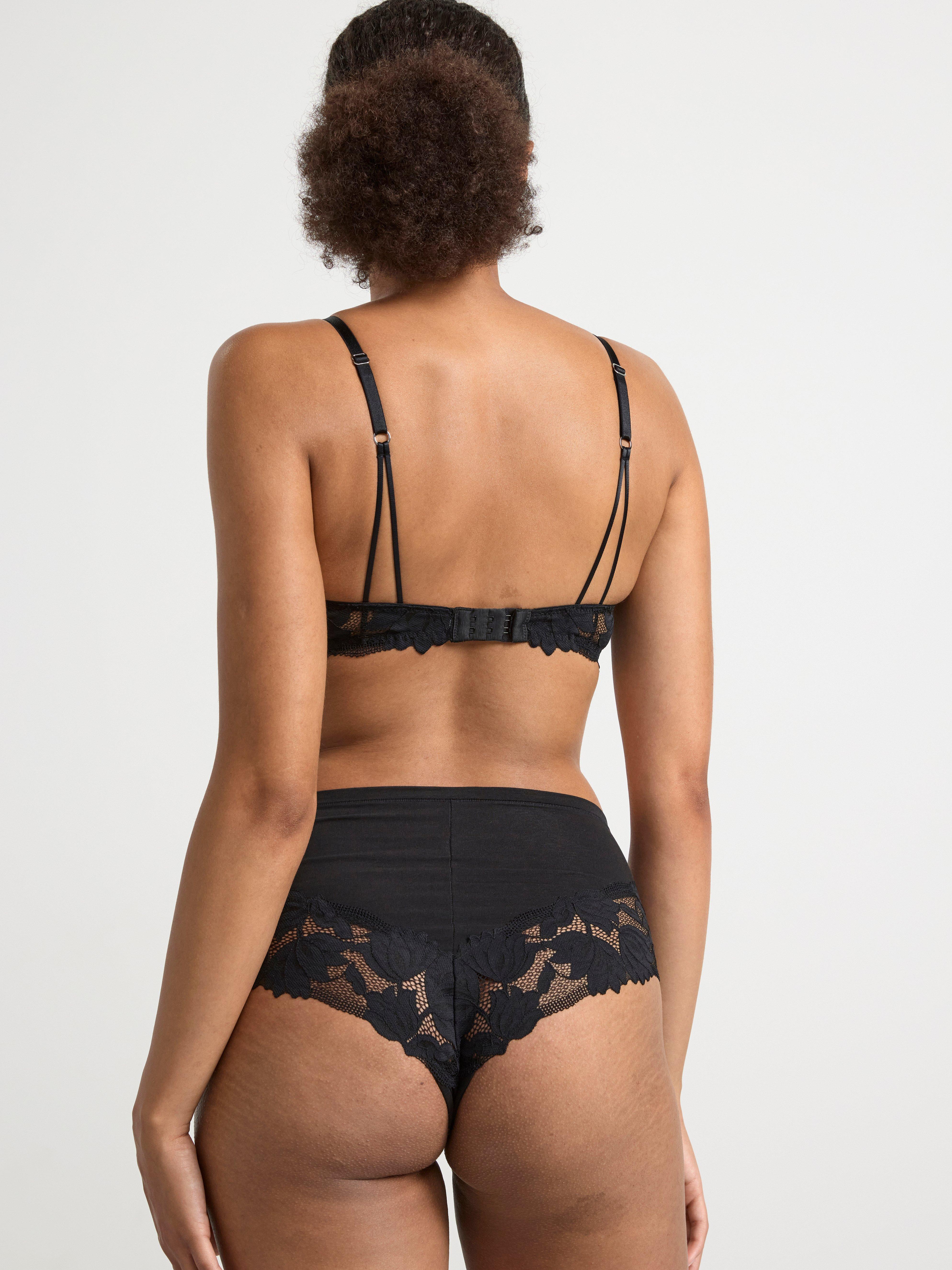 Lilja t-shirt bra with lace Black