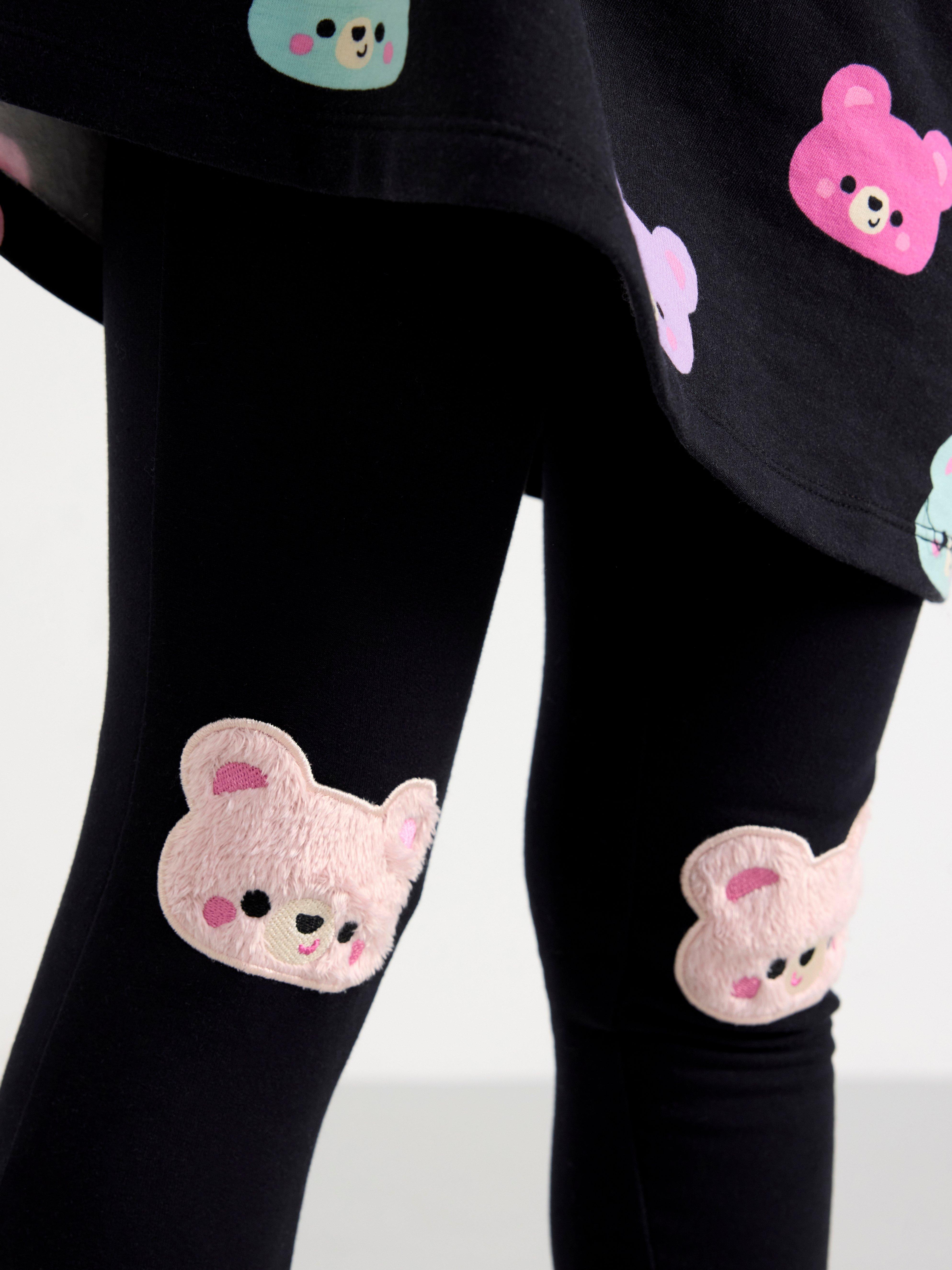 Leggings with applique Black