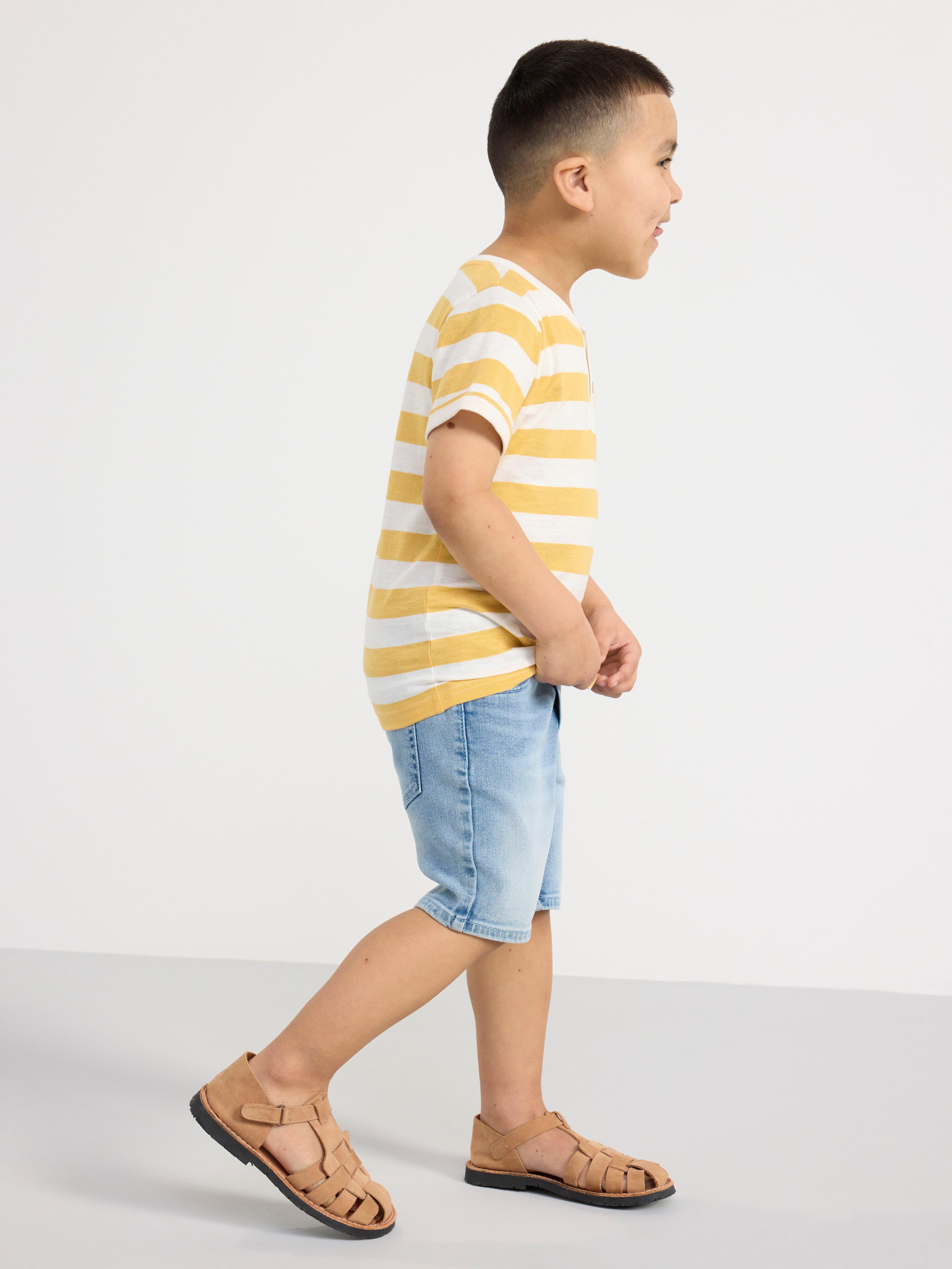 Short sleeve top with buttons Light Dusty Yellow