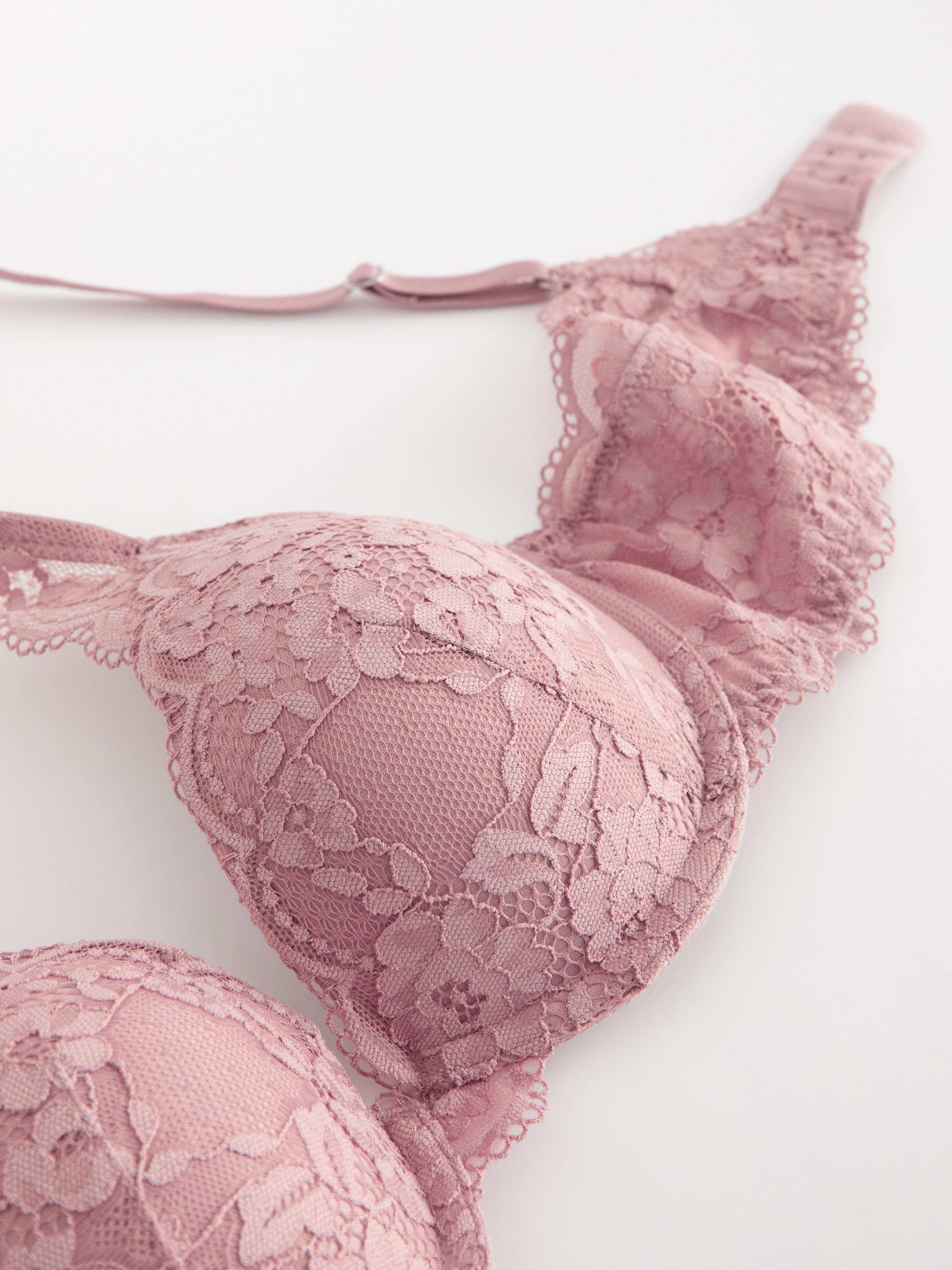 Malva push-up bra with lace Light Dusty Pink