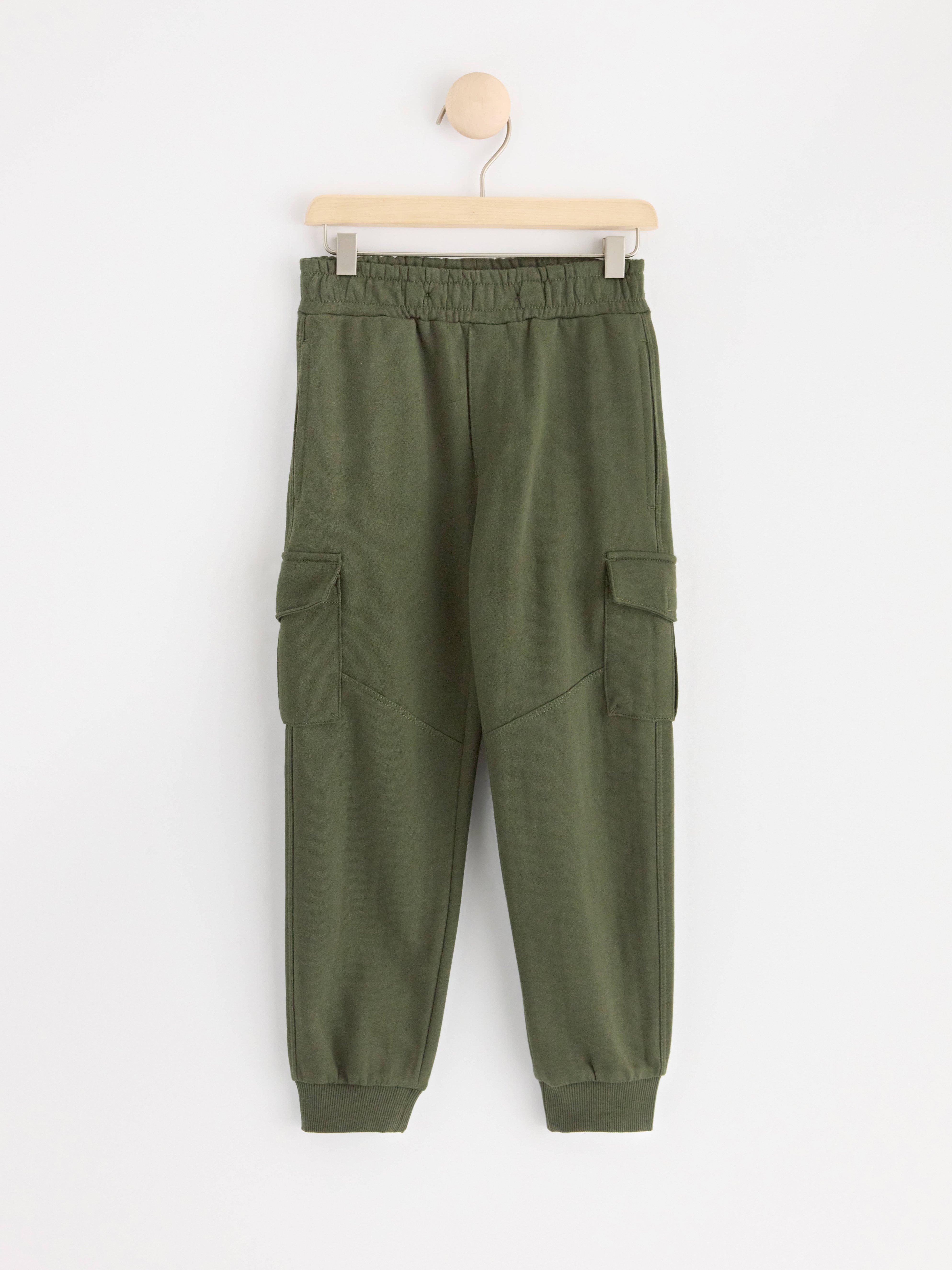 Joggers with brushed inside Dark Khaki Green