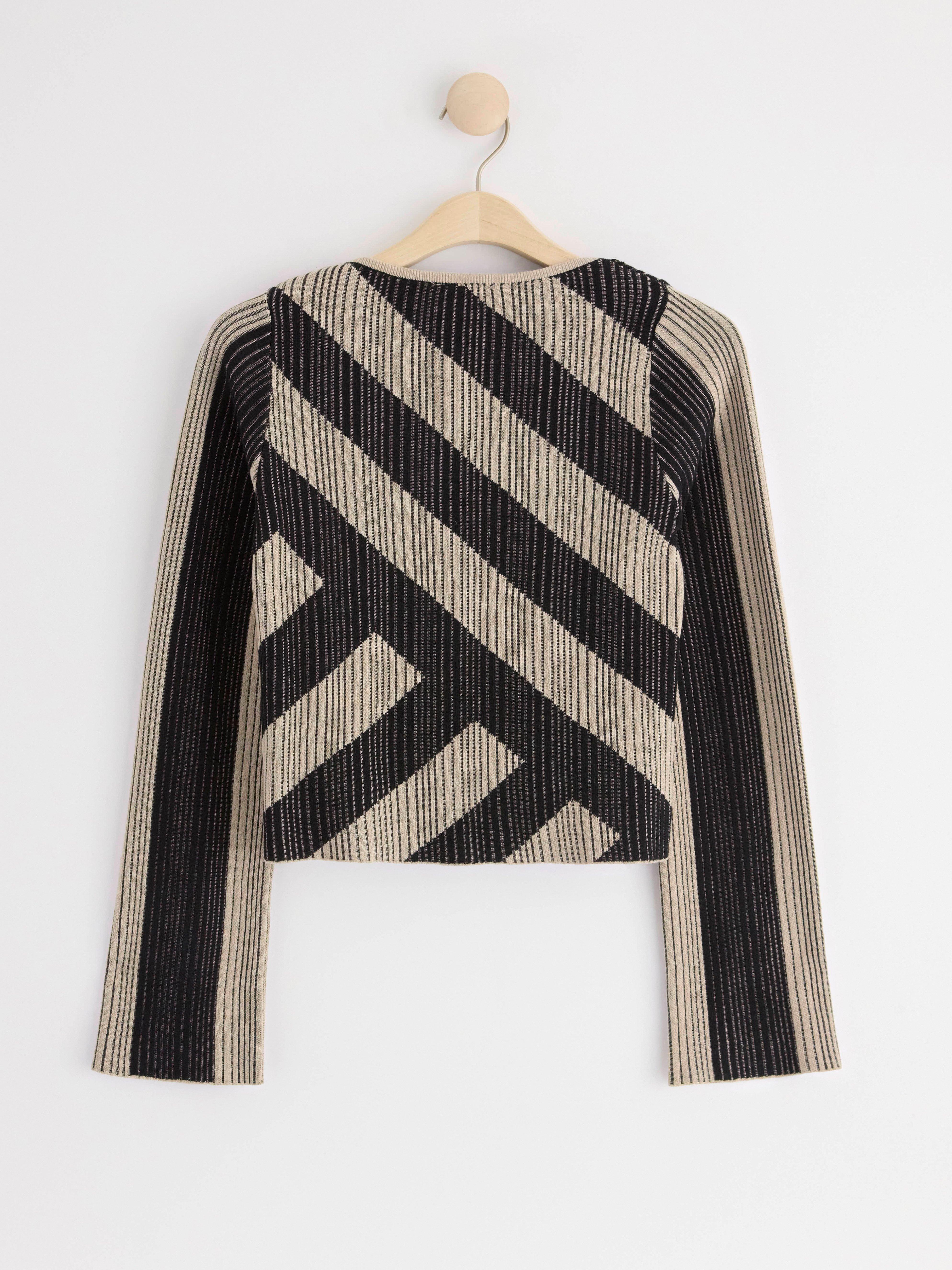 Knitted long sleeve top Black