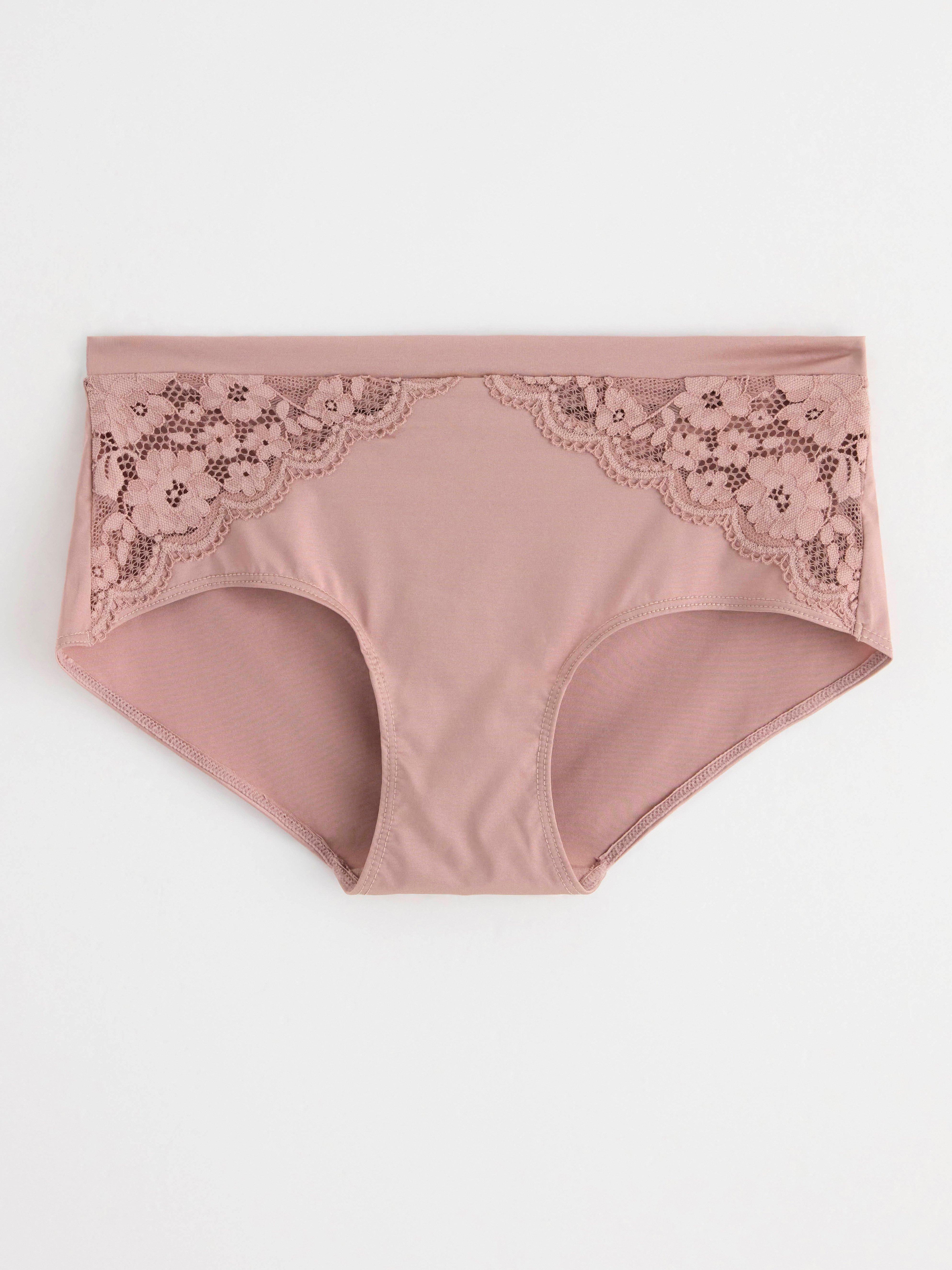 Regular waist brief with lace Light Dusty Pink
