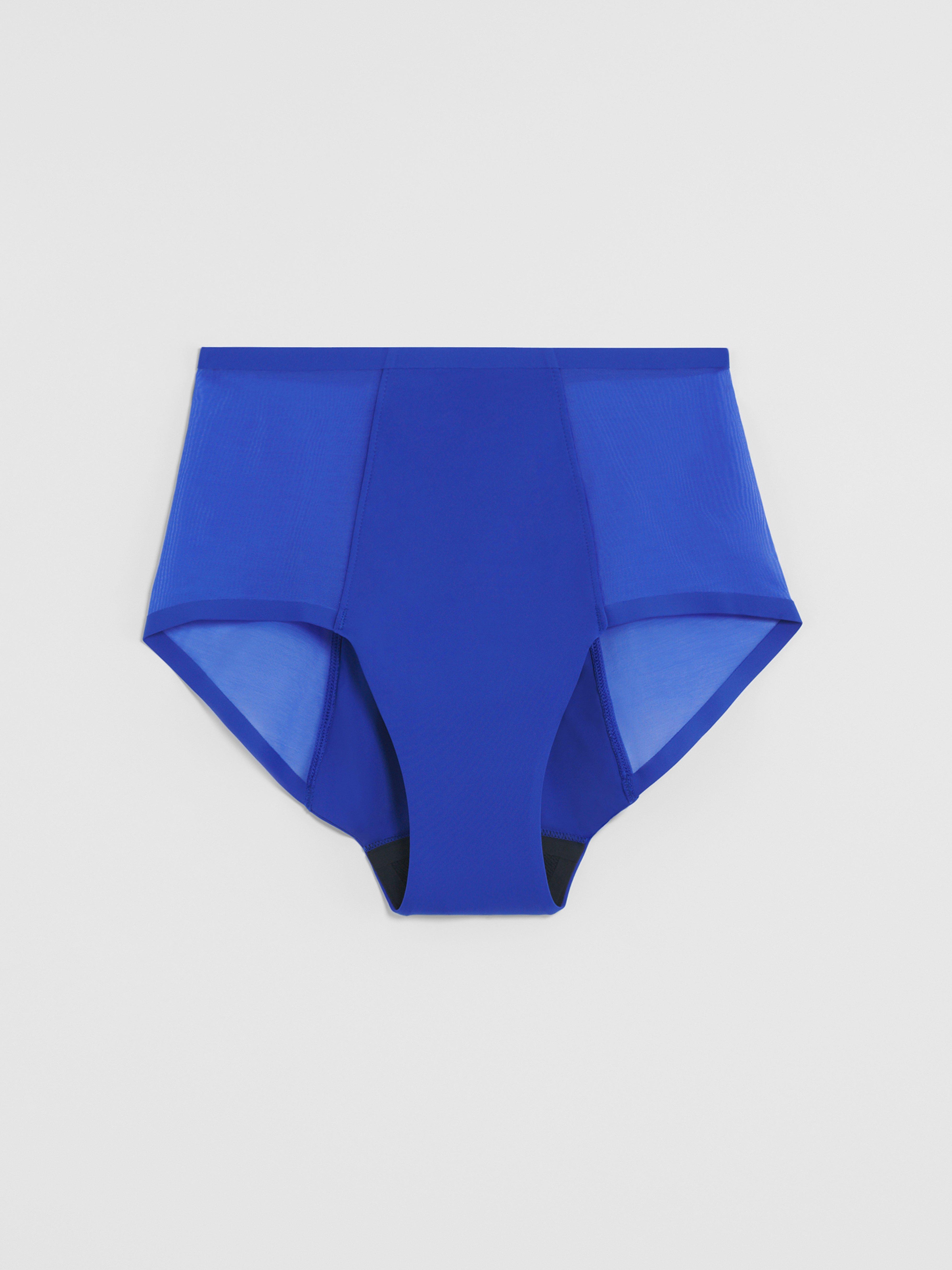 Engineered High Waist Mesh Period Proof – Period Panty Medium Absorbency Neon Blue