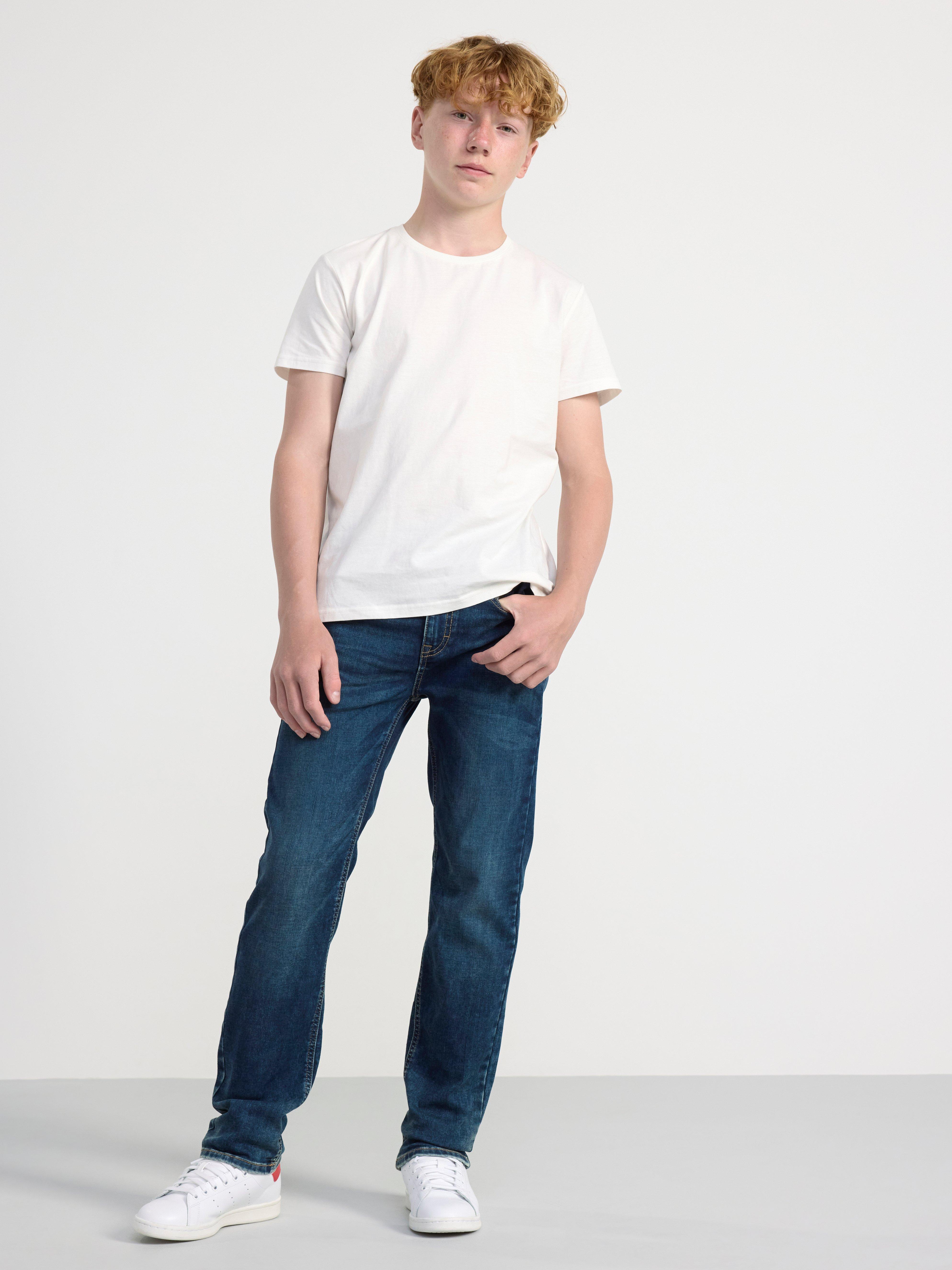 STAFFAN Straight regular waist jeans with brushed inside Denim