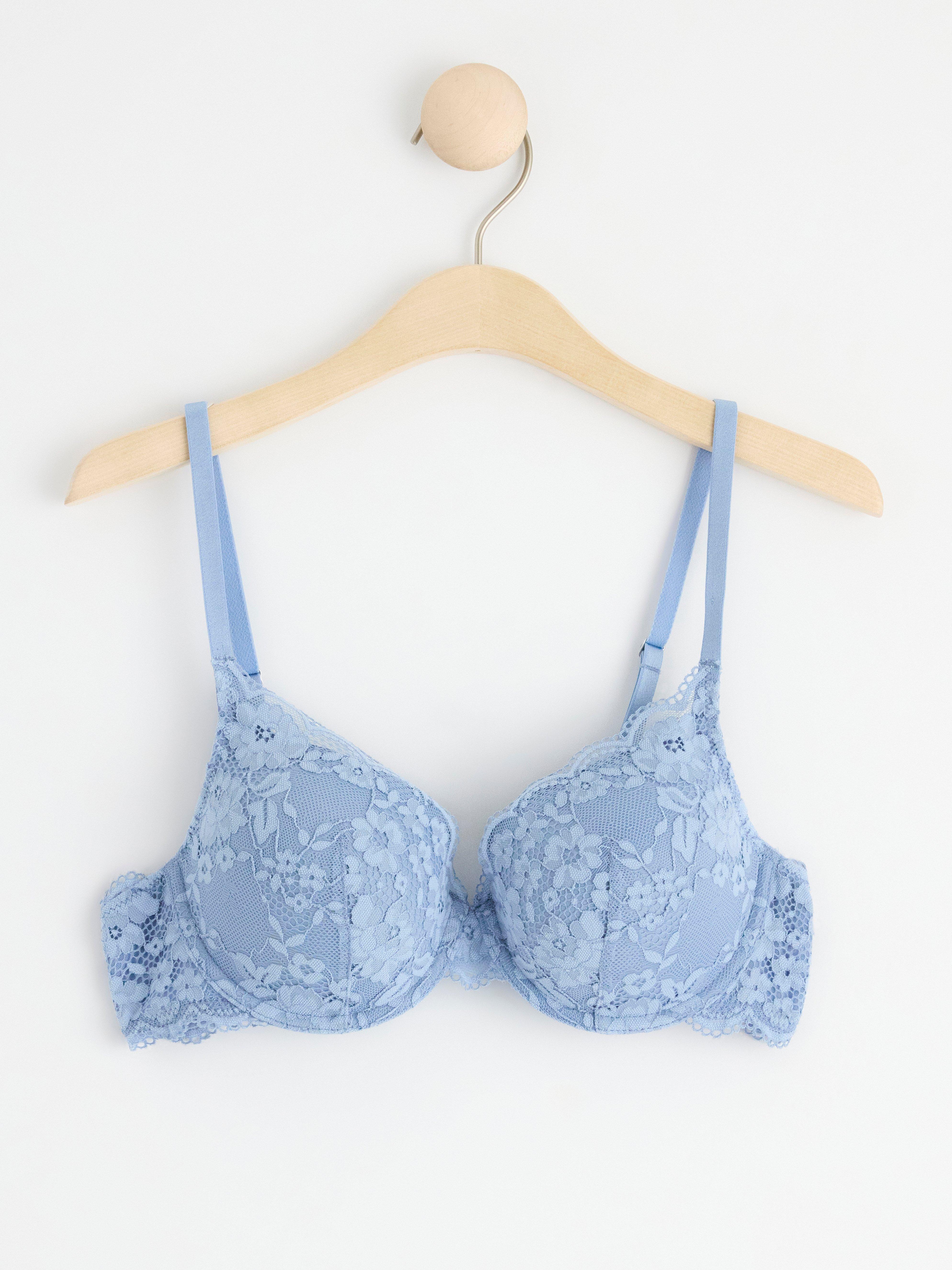 Lilja t-shirt bra with lace Light Blue