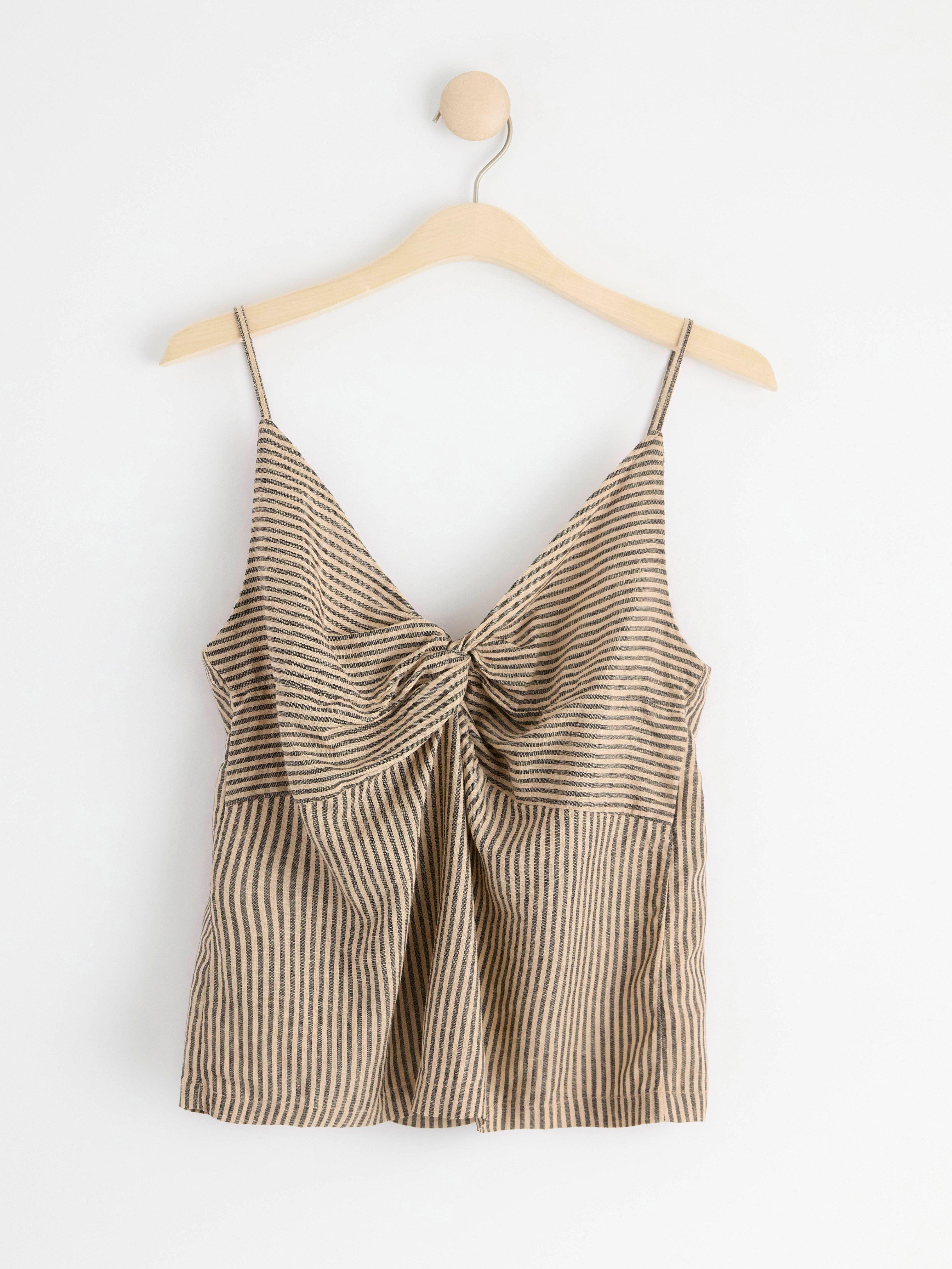 Linen blend cami top Beige