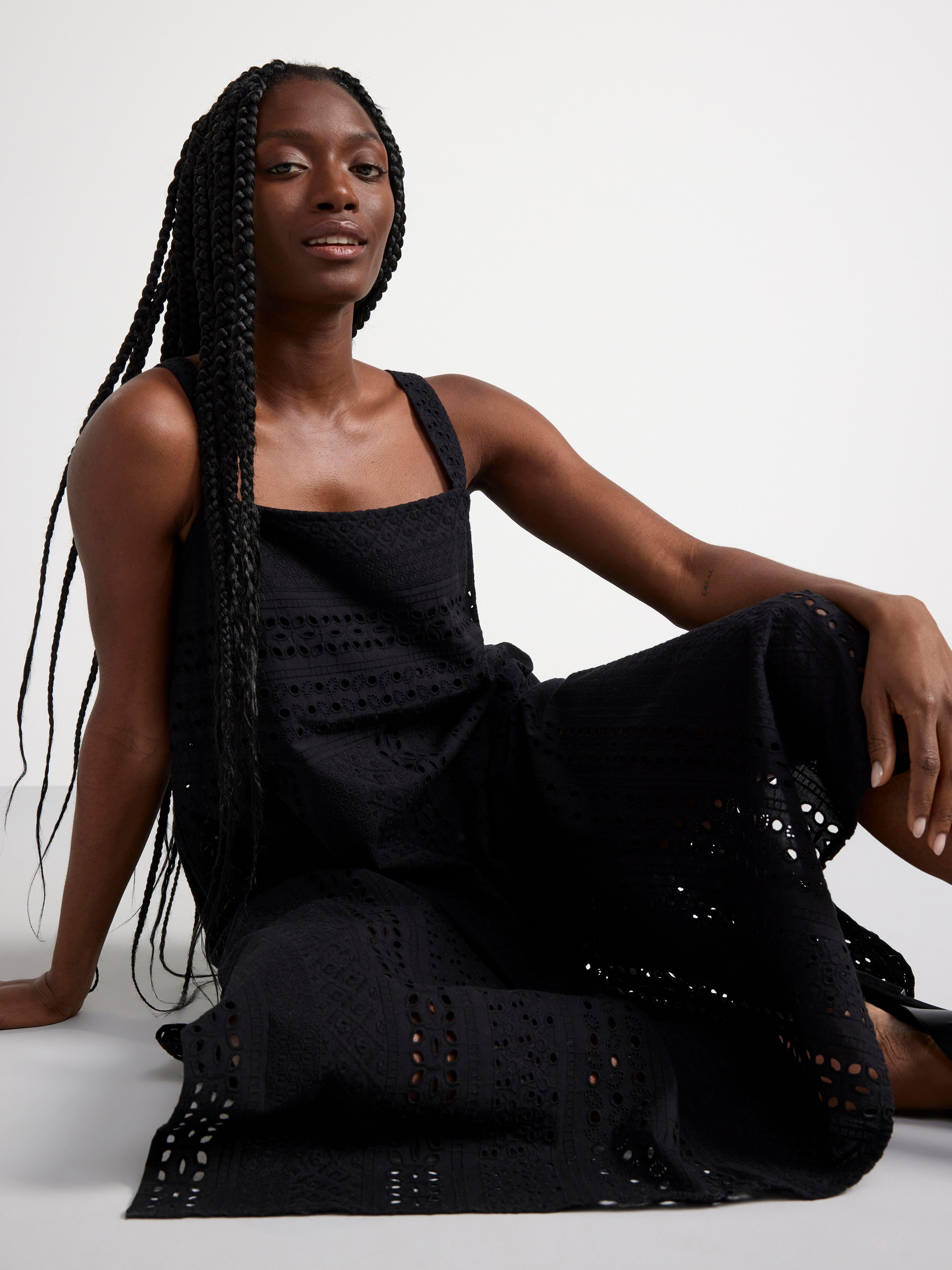 Broderie anglaise dress Black