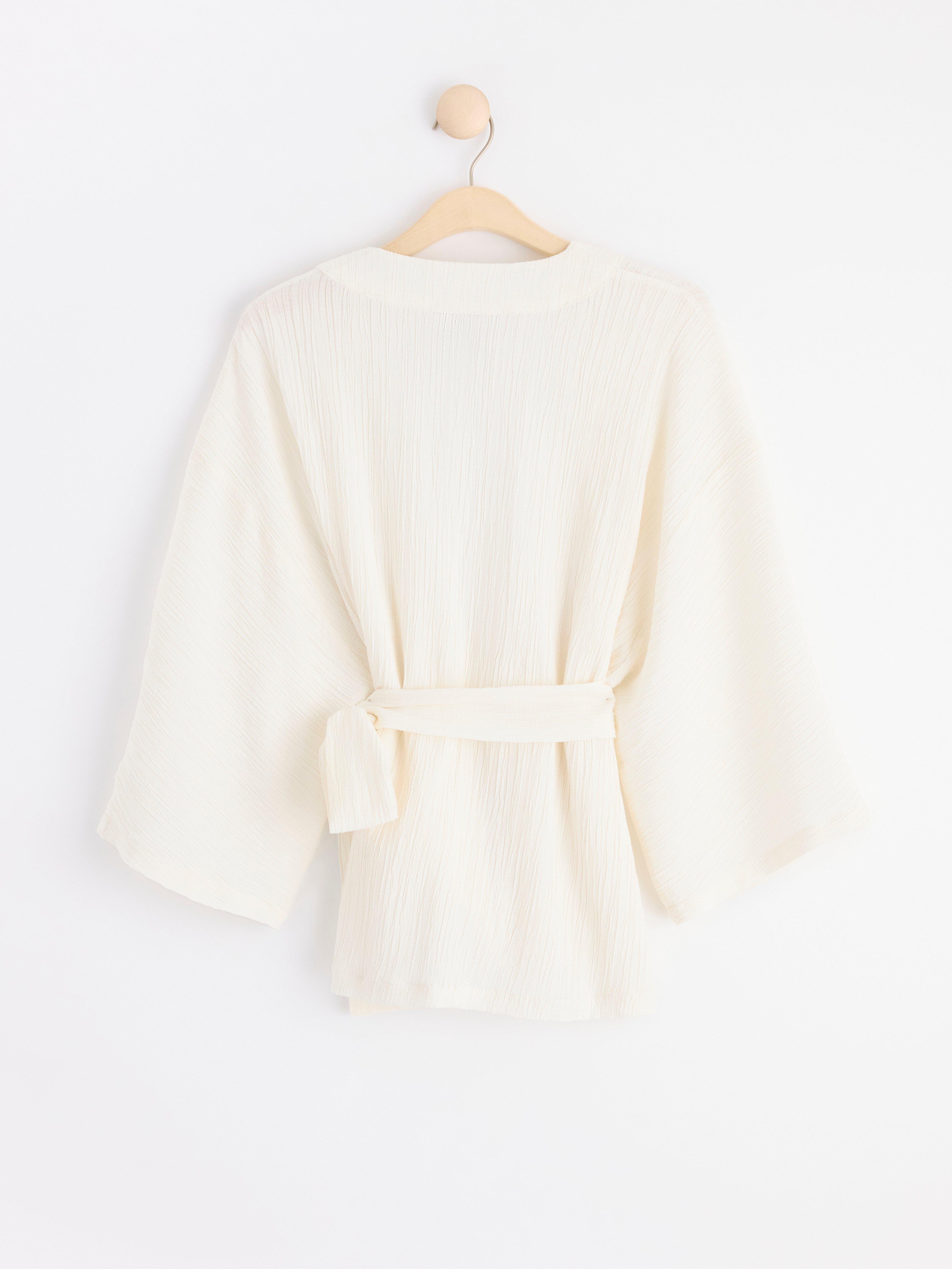 Pleated kimono Light White