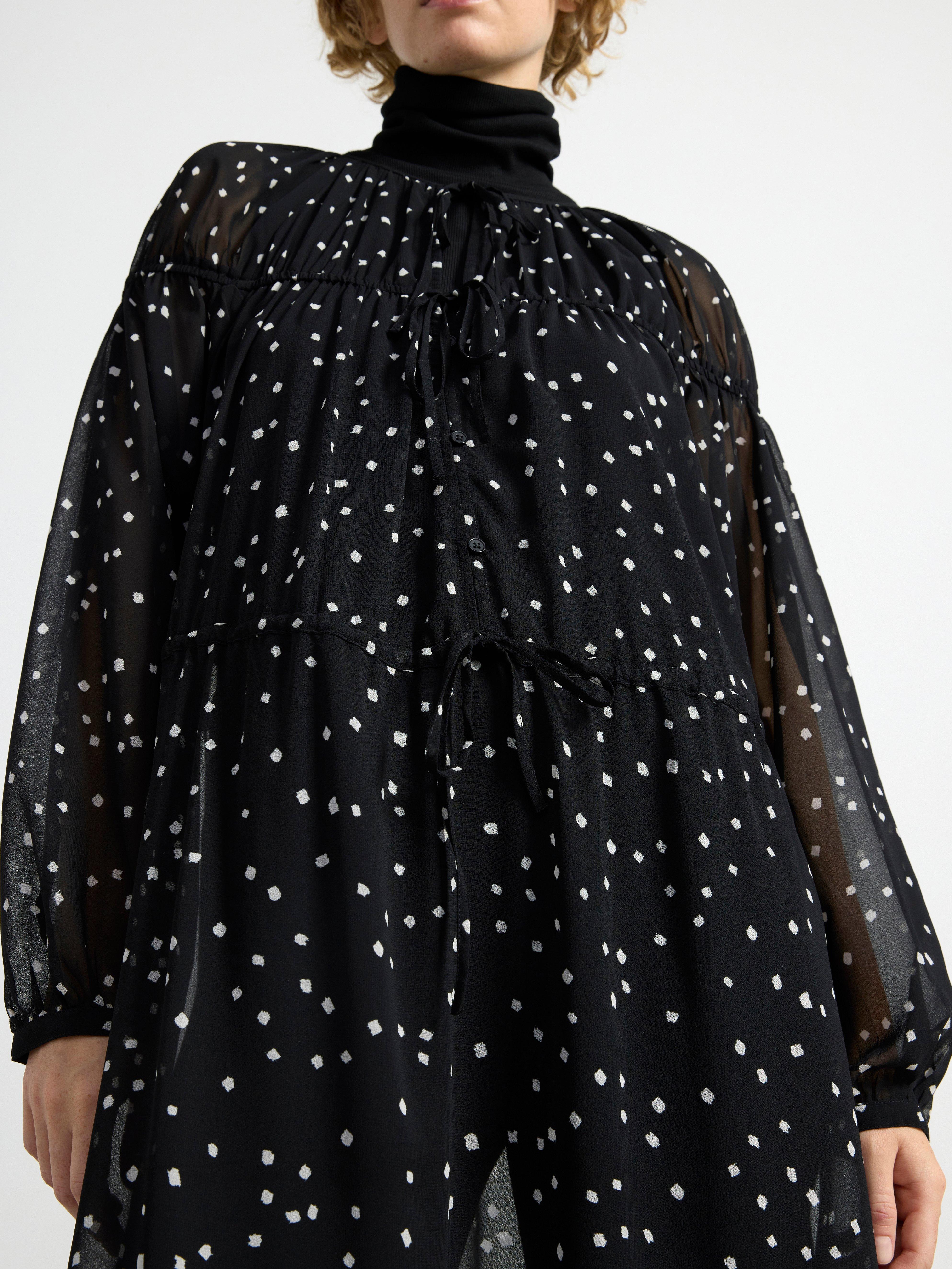 Puff sleeve maxi dress Black