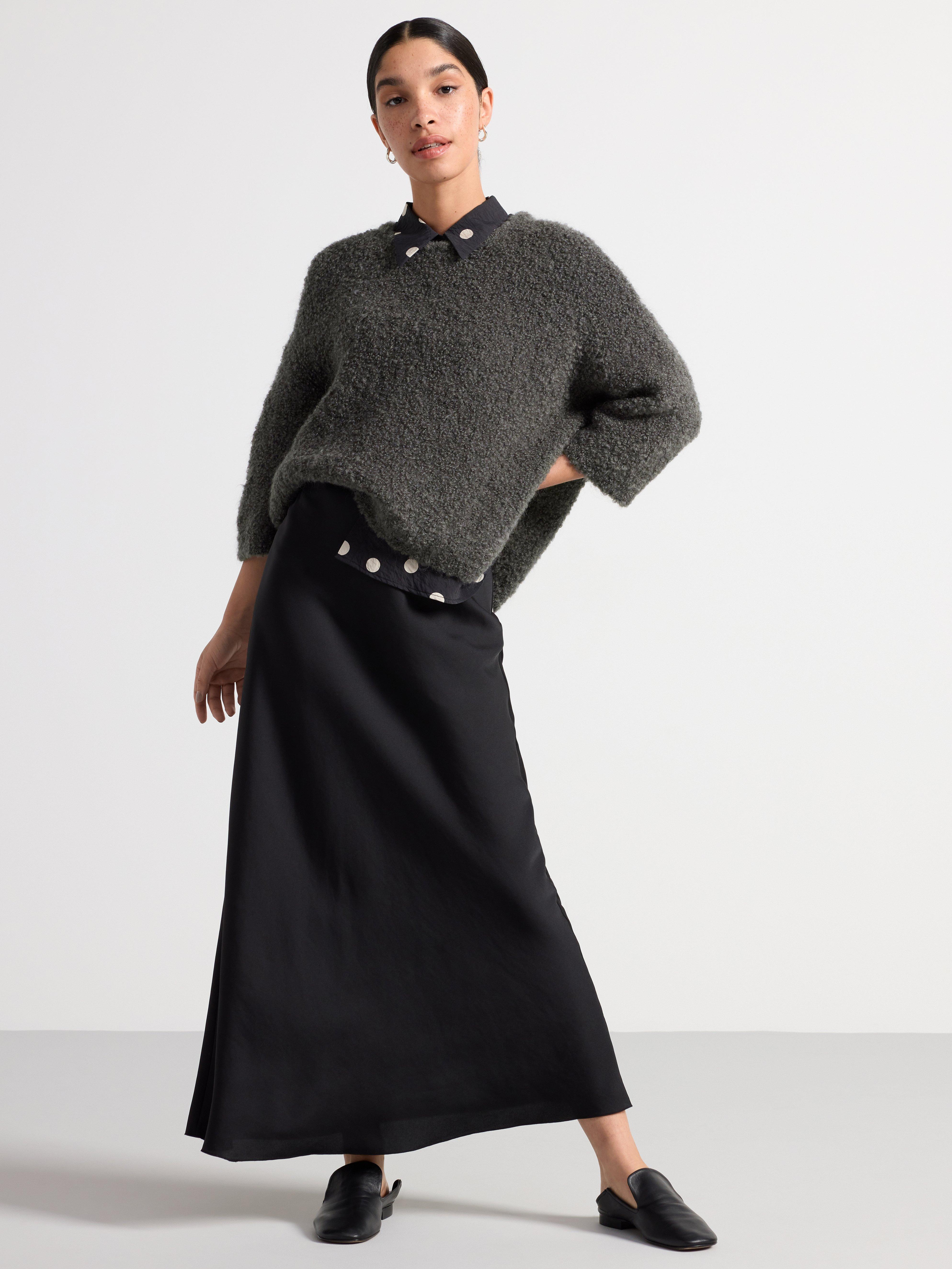Knitted jumper in wool blend Dark Grey