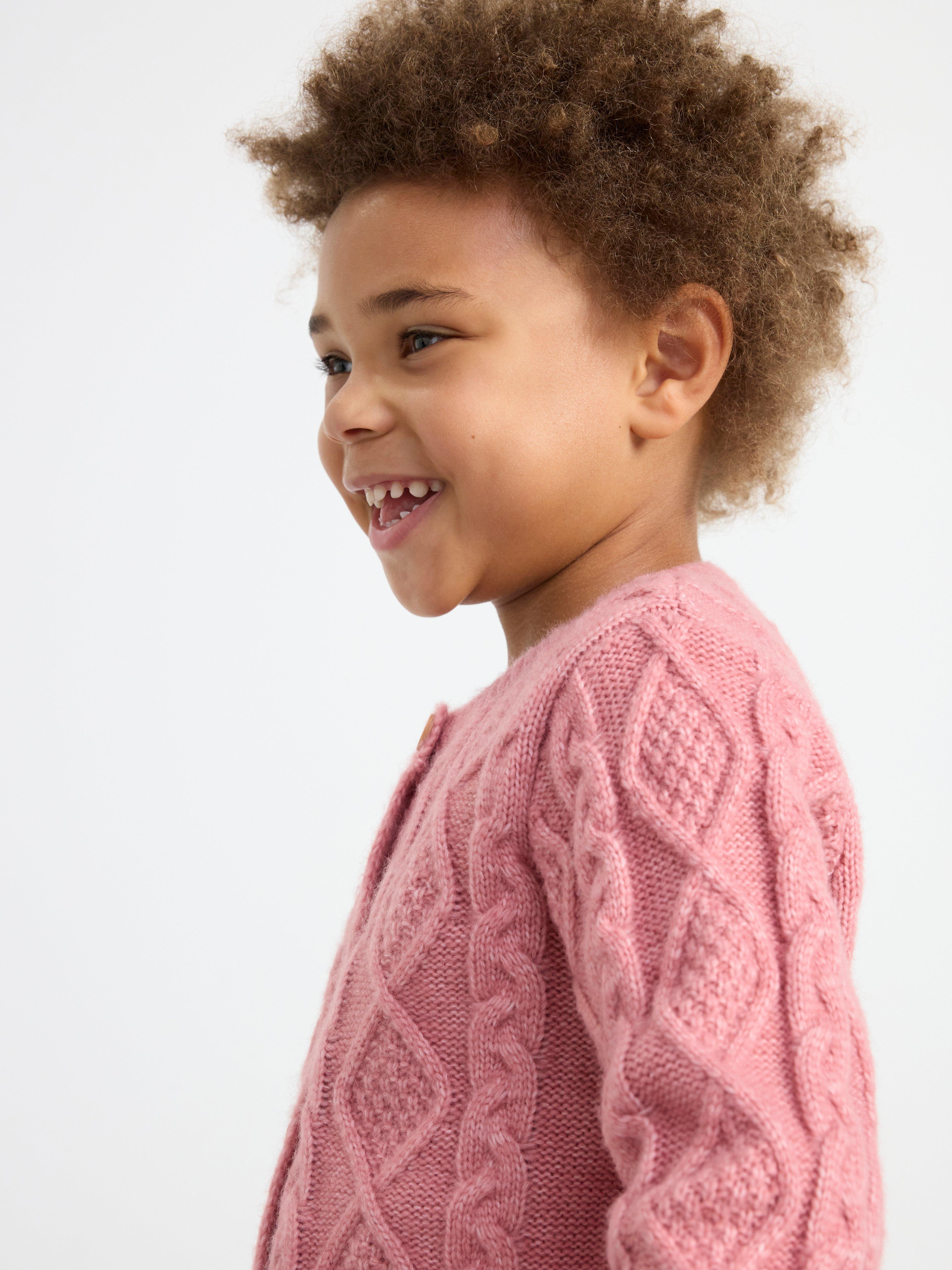Cardigan cable knit Dusty Pink