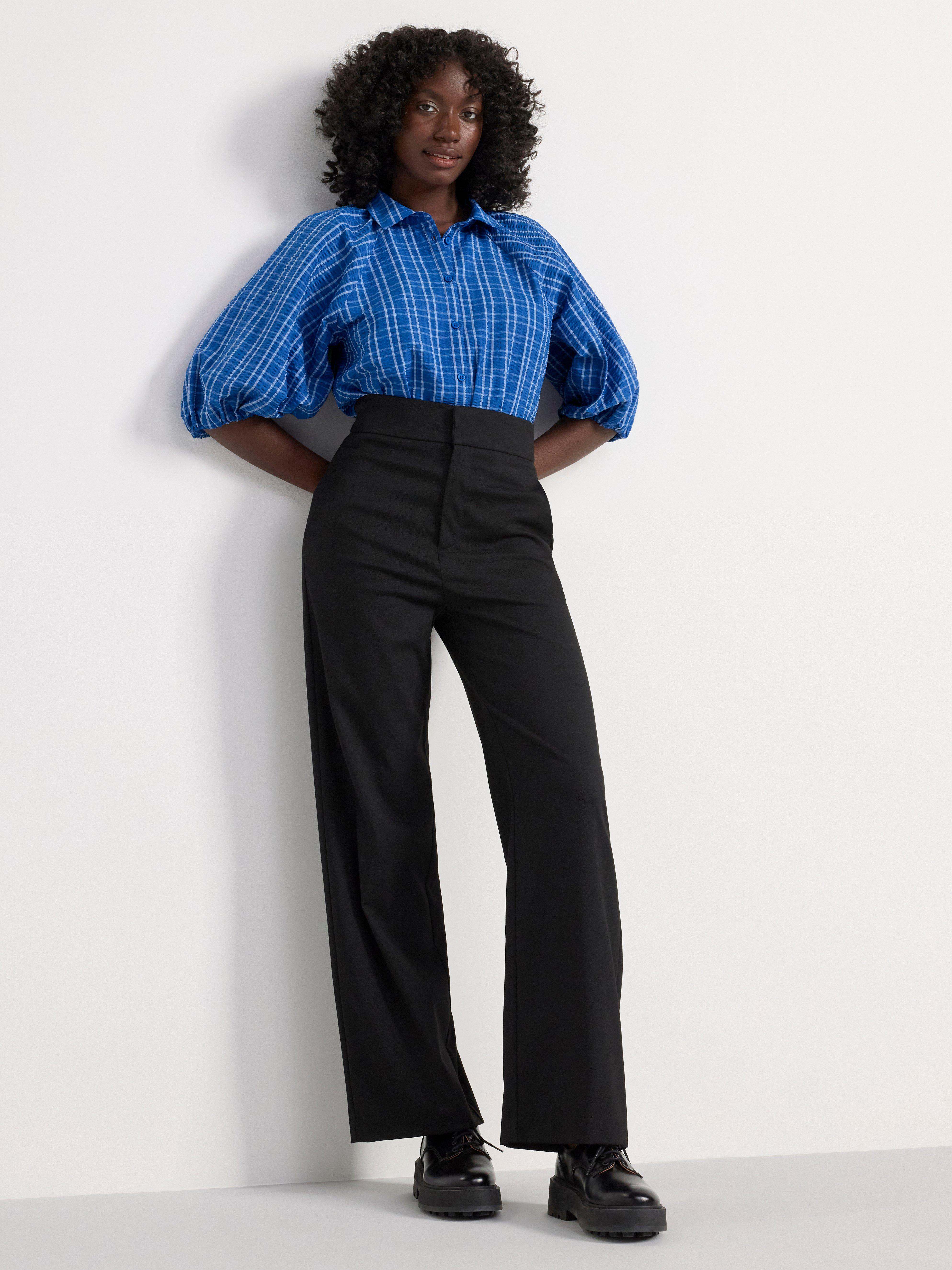 Blouse with puff sleeves Dark Blue