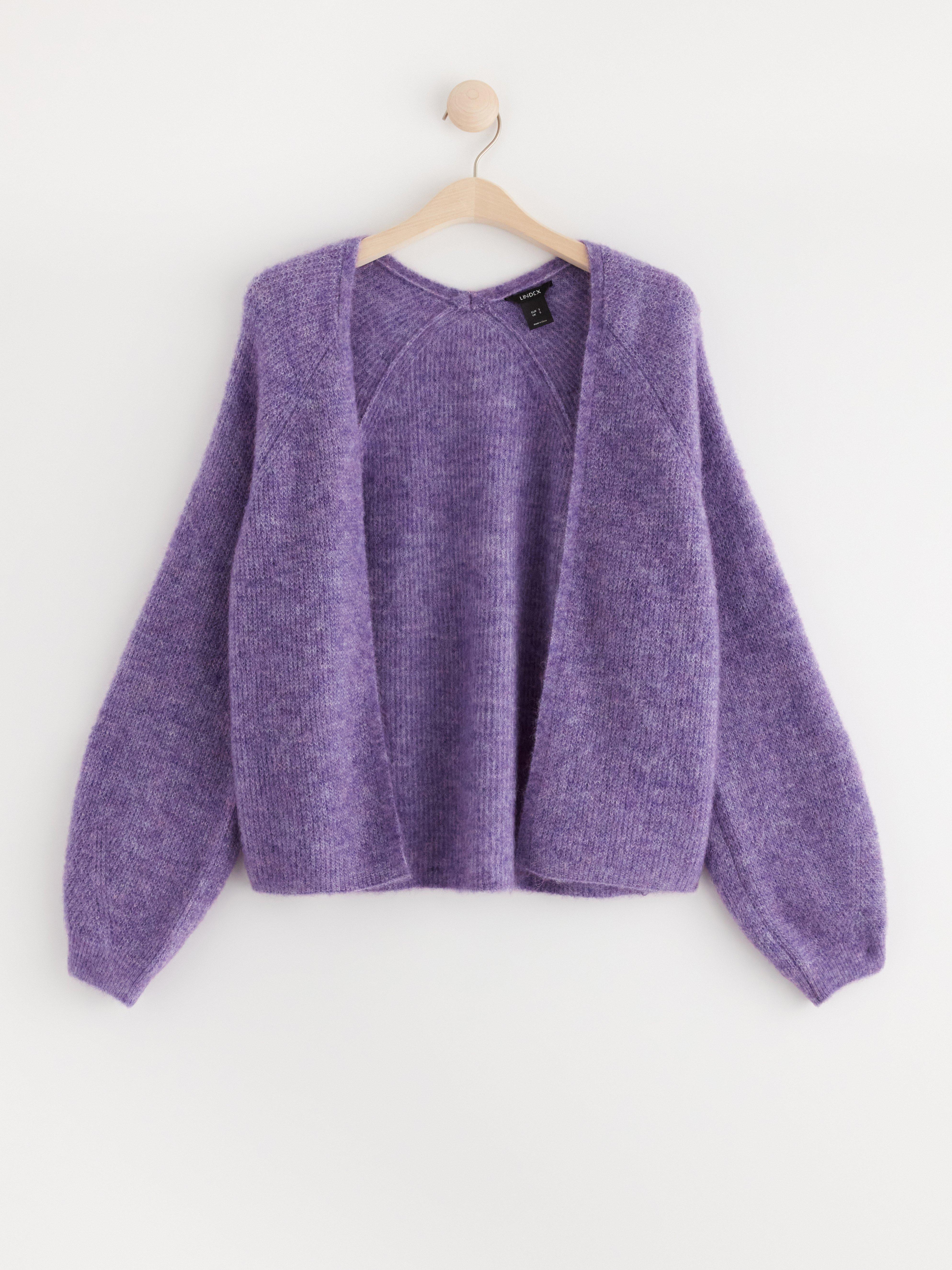 Cardigan in wool blend lilac