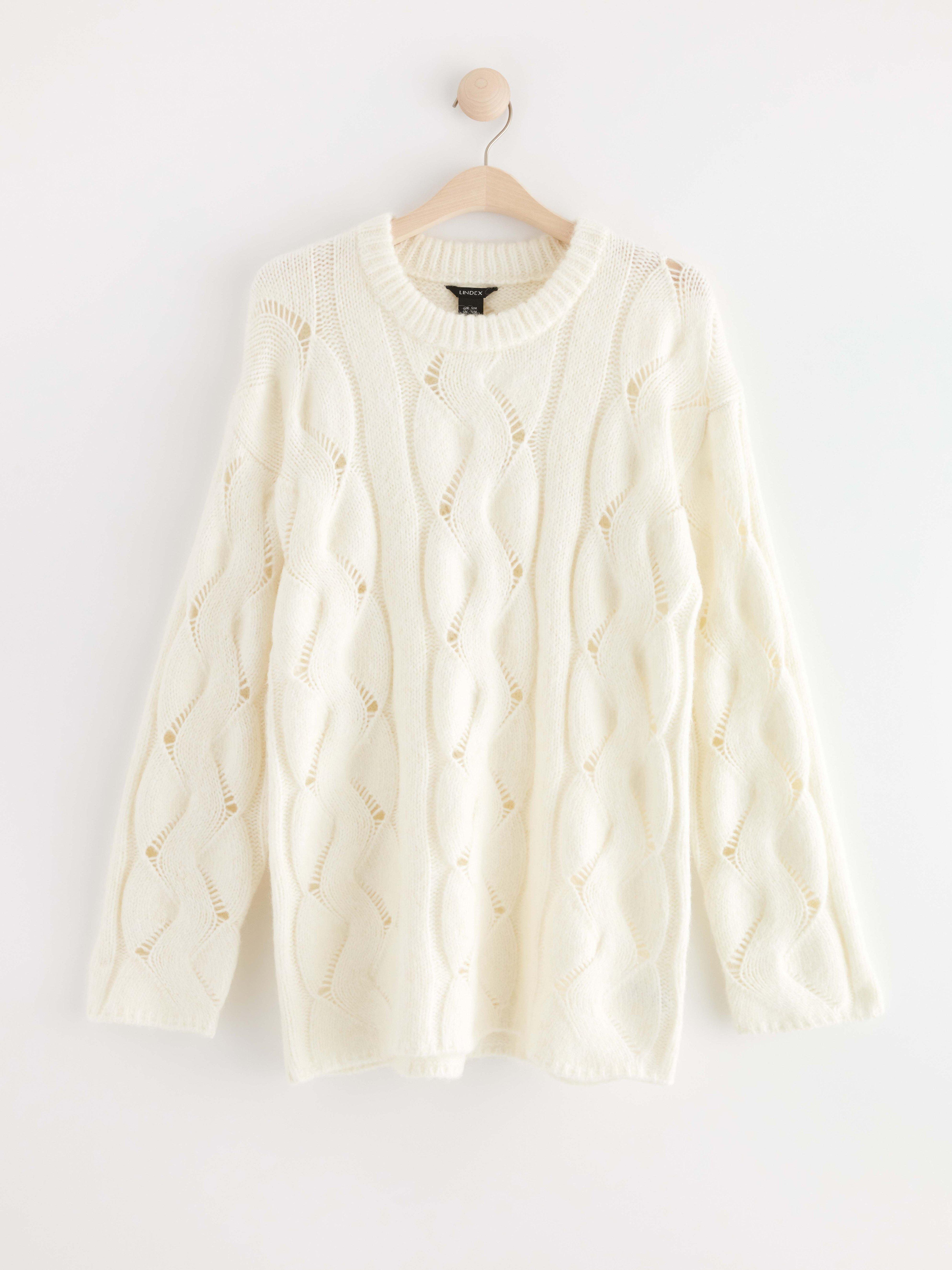 Knitted jumper Light White
