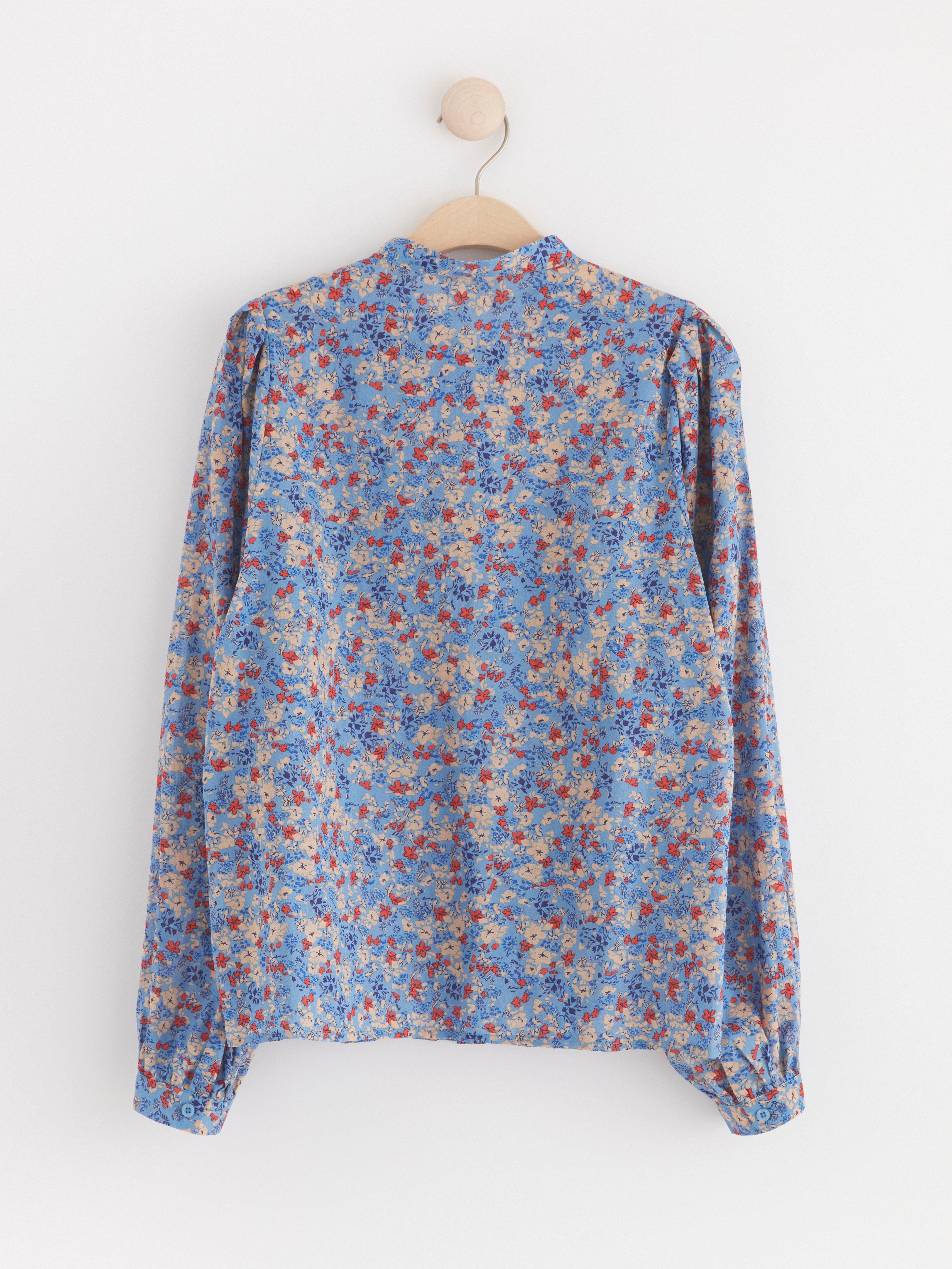 Blouse with flowerprint Light Blue