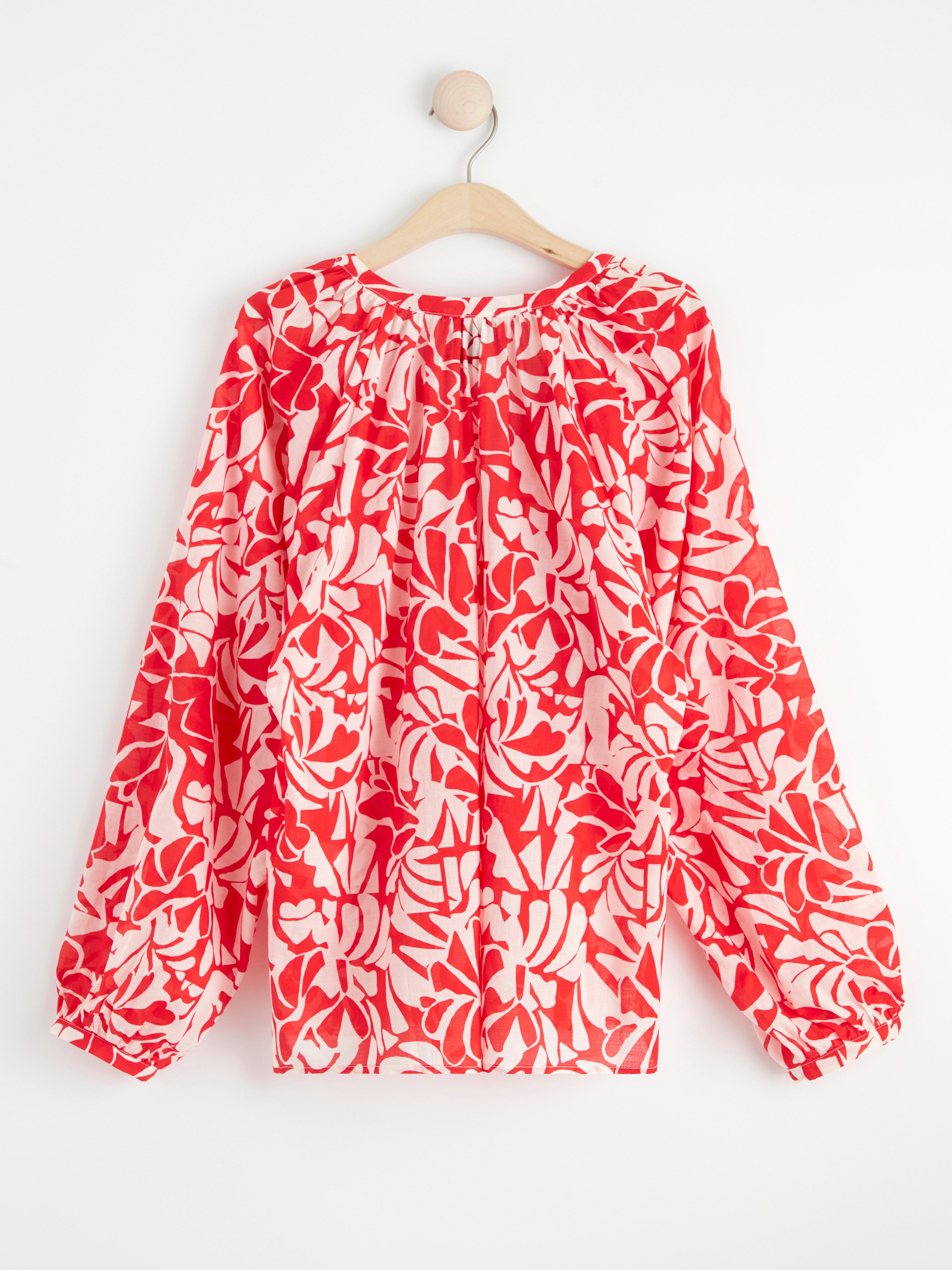 Long sleeve blouse red