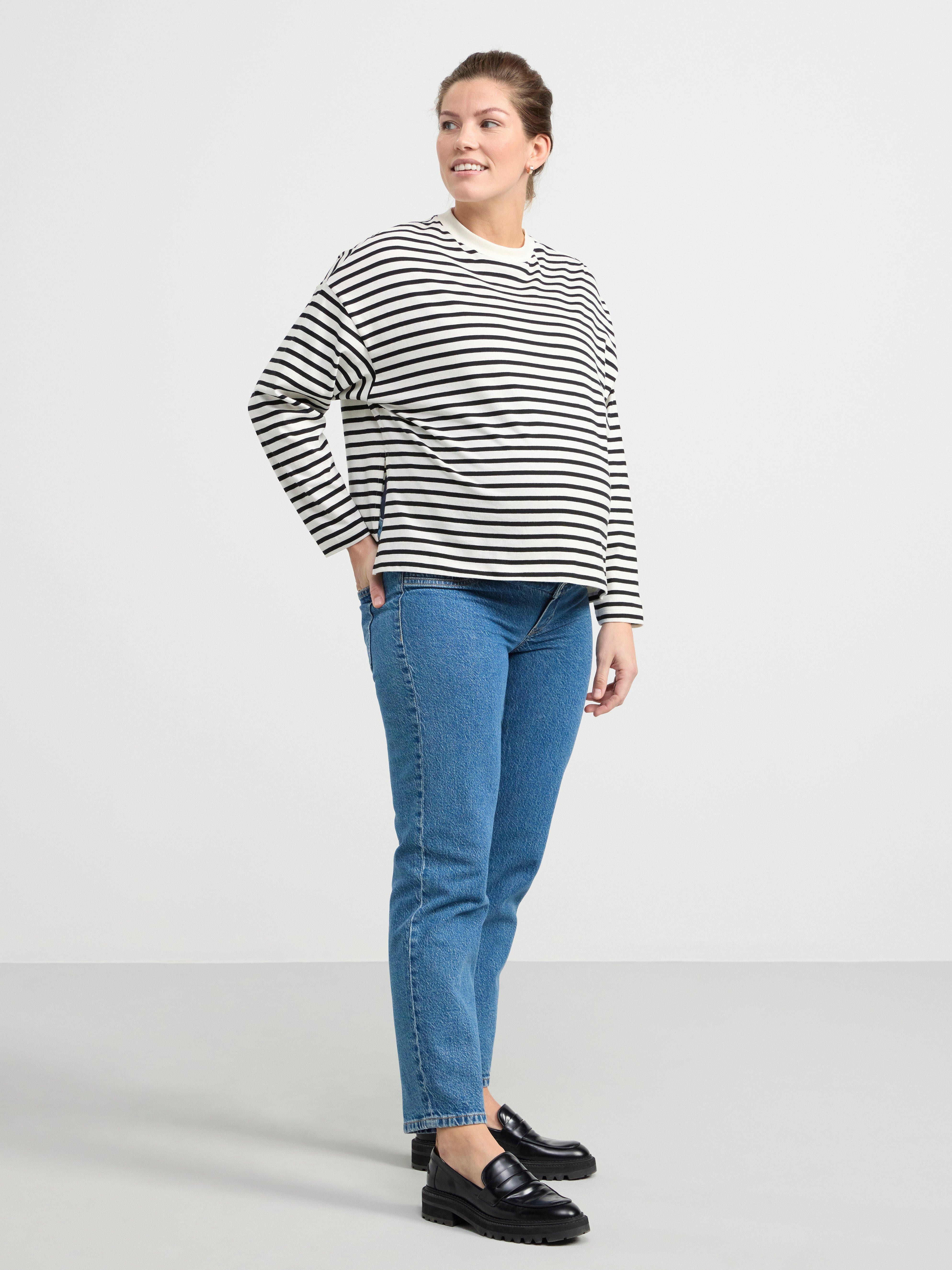 MOM Long sleeved top with stripes Light White