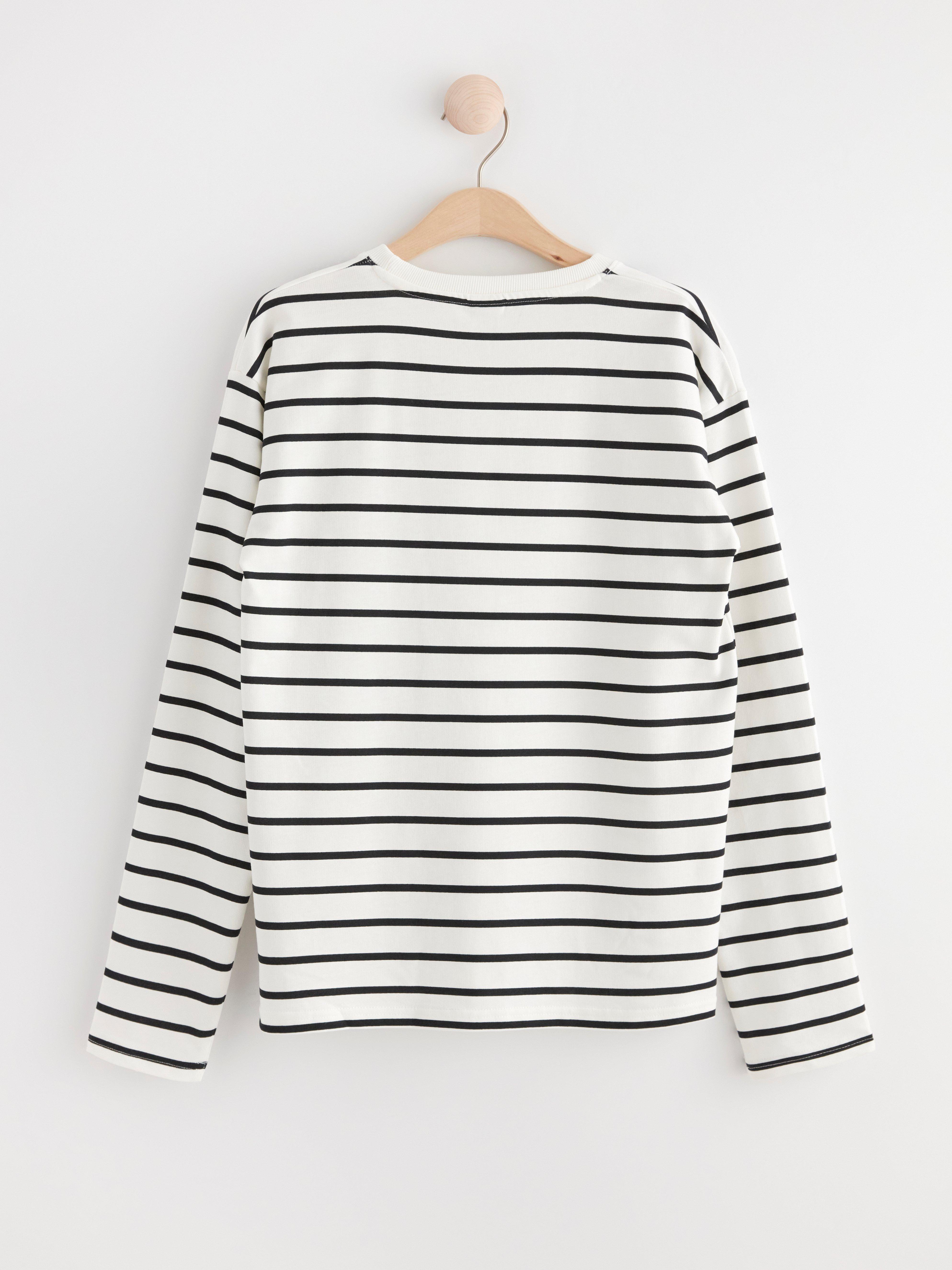 Top with stripes Black