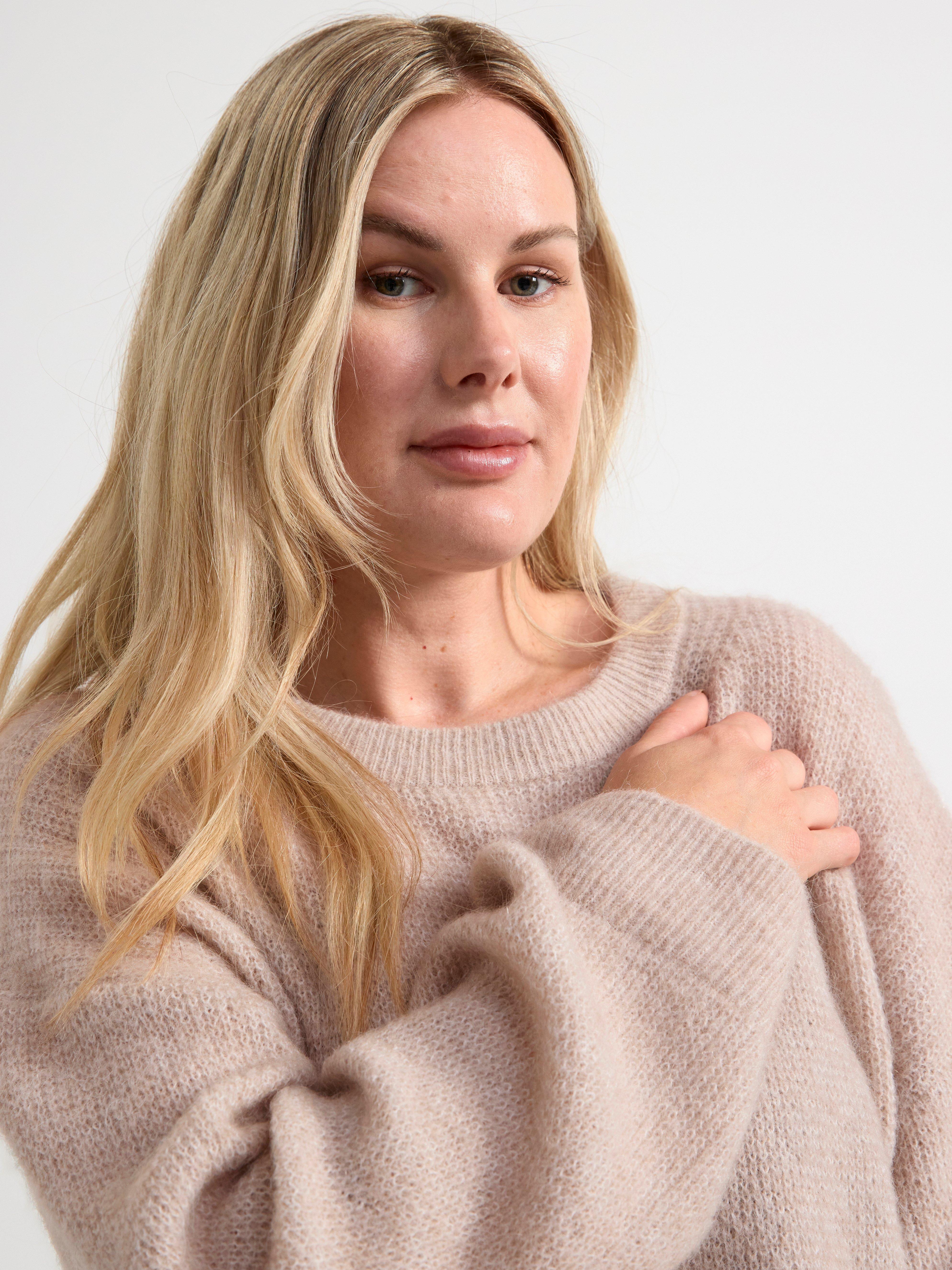 Jumper in wool blend Beige Melange