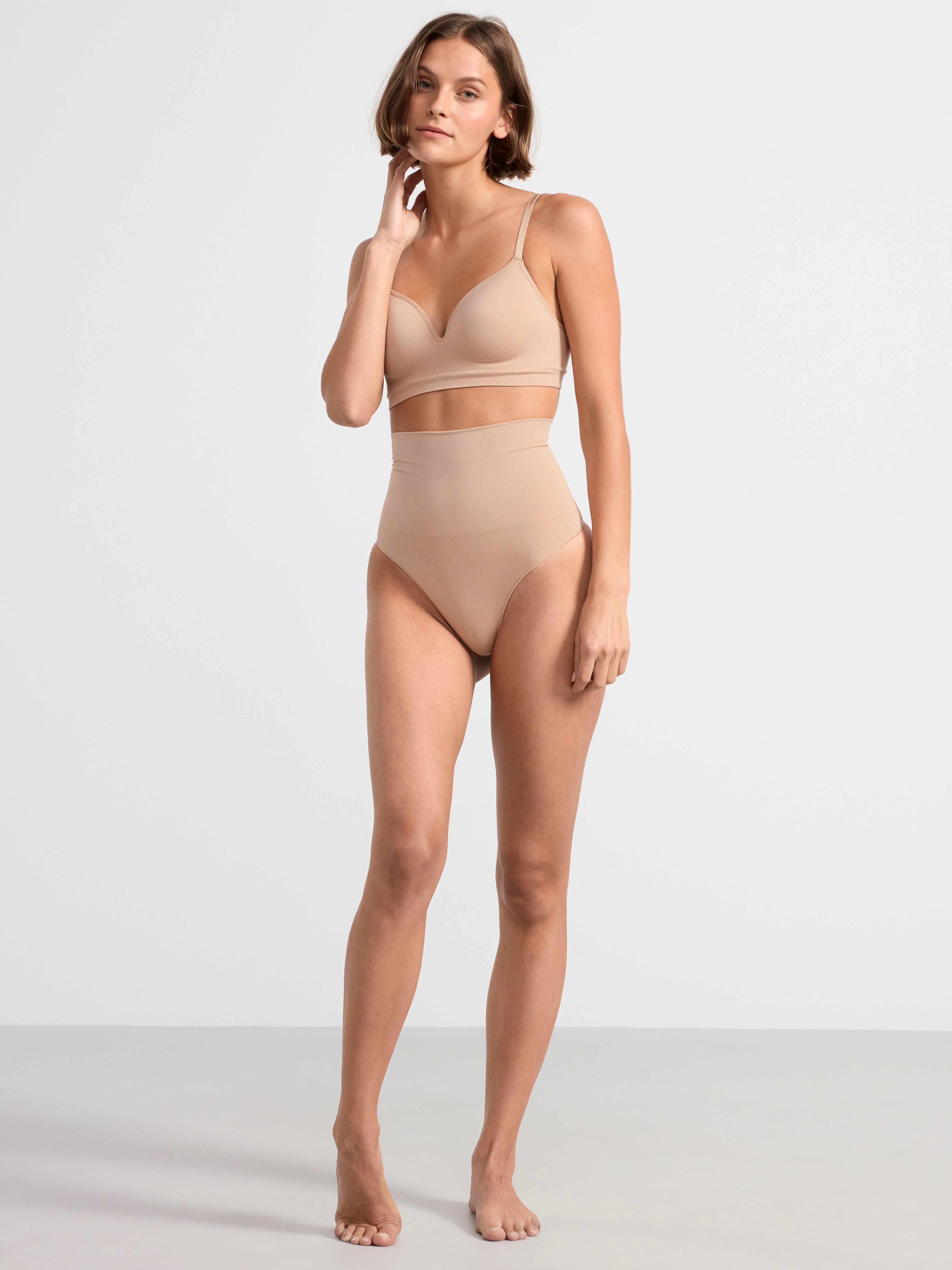 Zonal support shaping thong Beige
