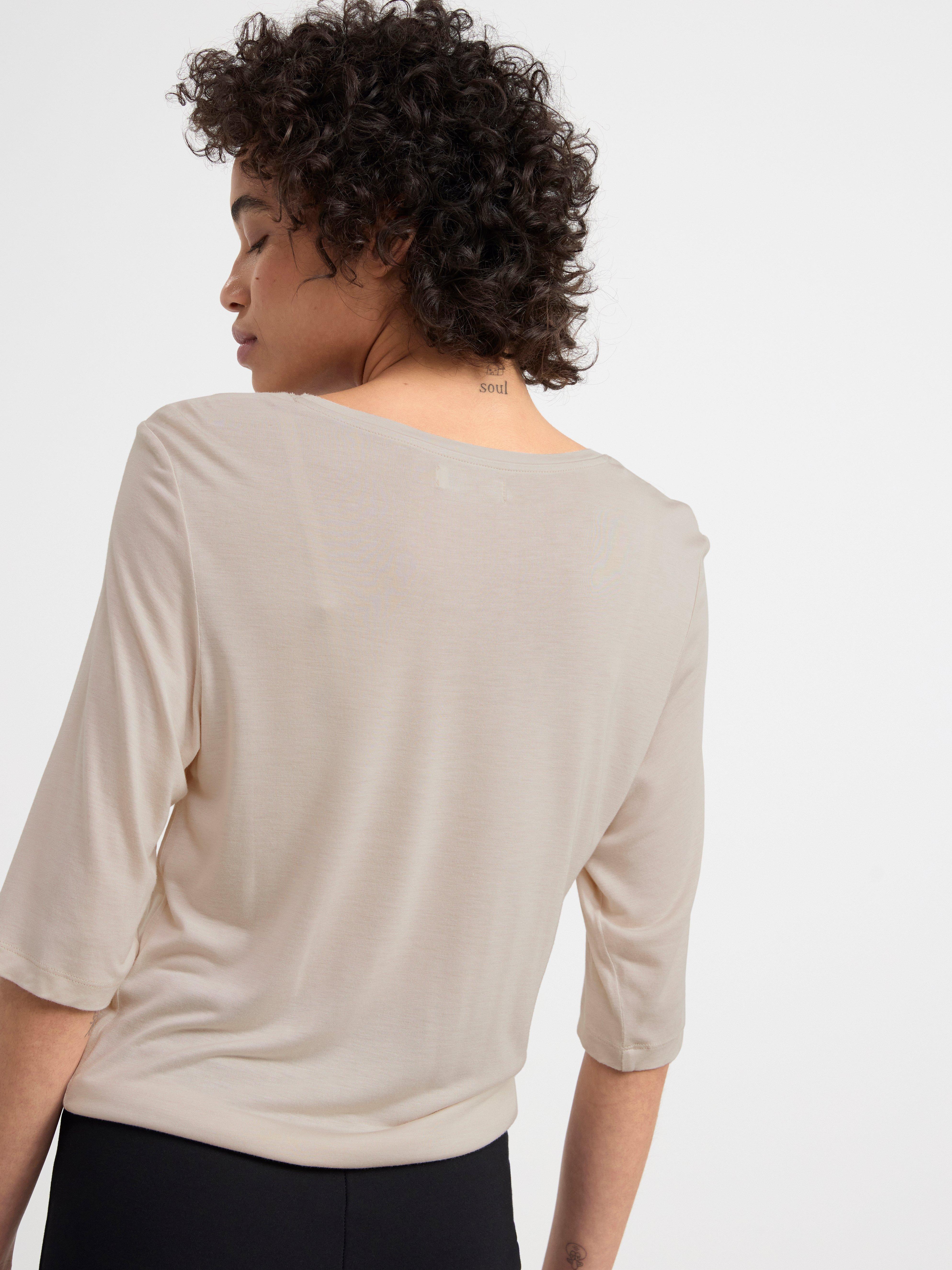 Three quarter sleeve top Light Beige