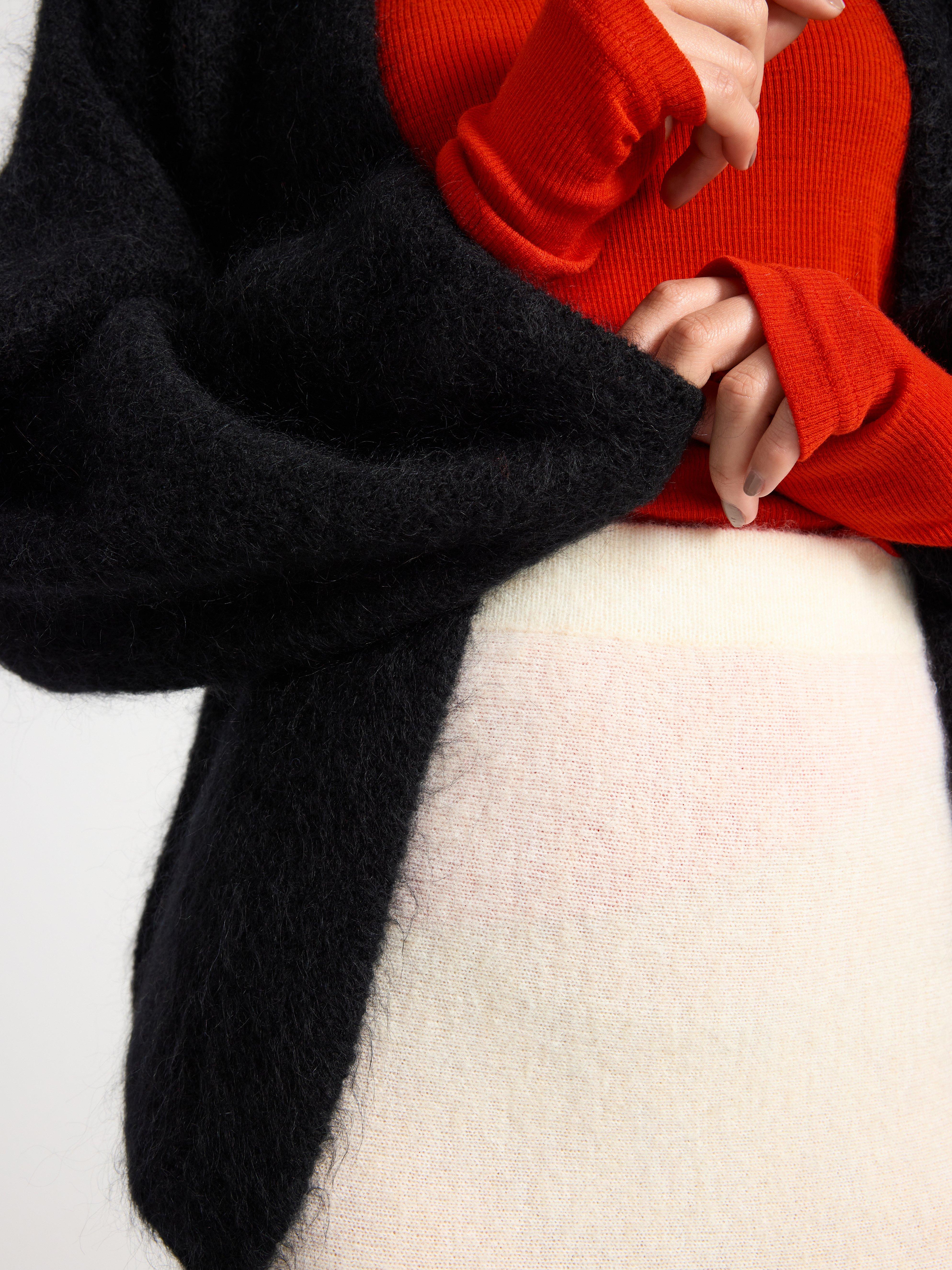 Knitted cardigan in mohair blend Black