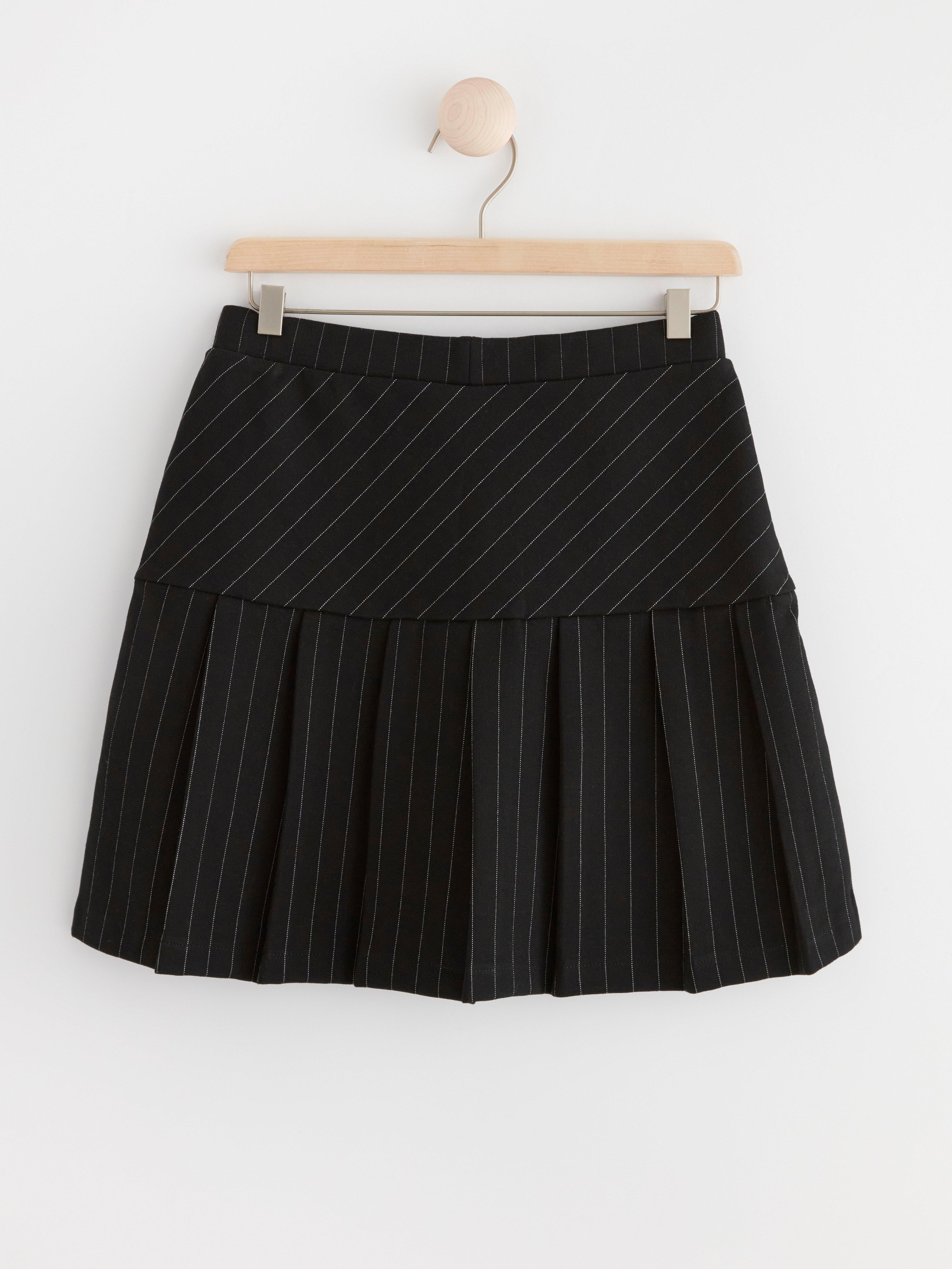 Pinstripe skirt Black