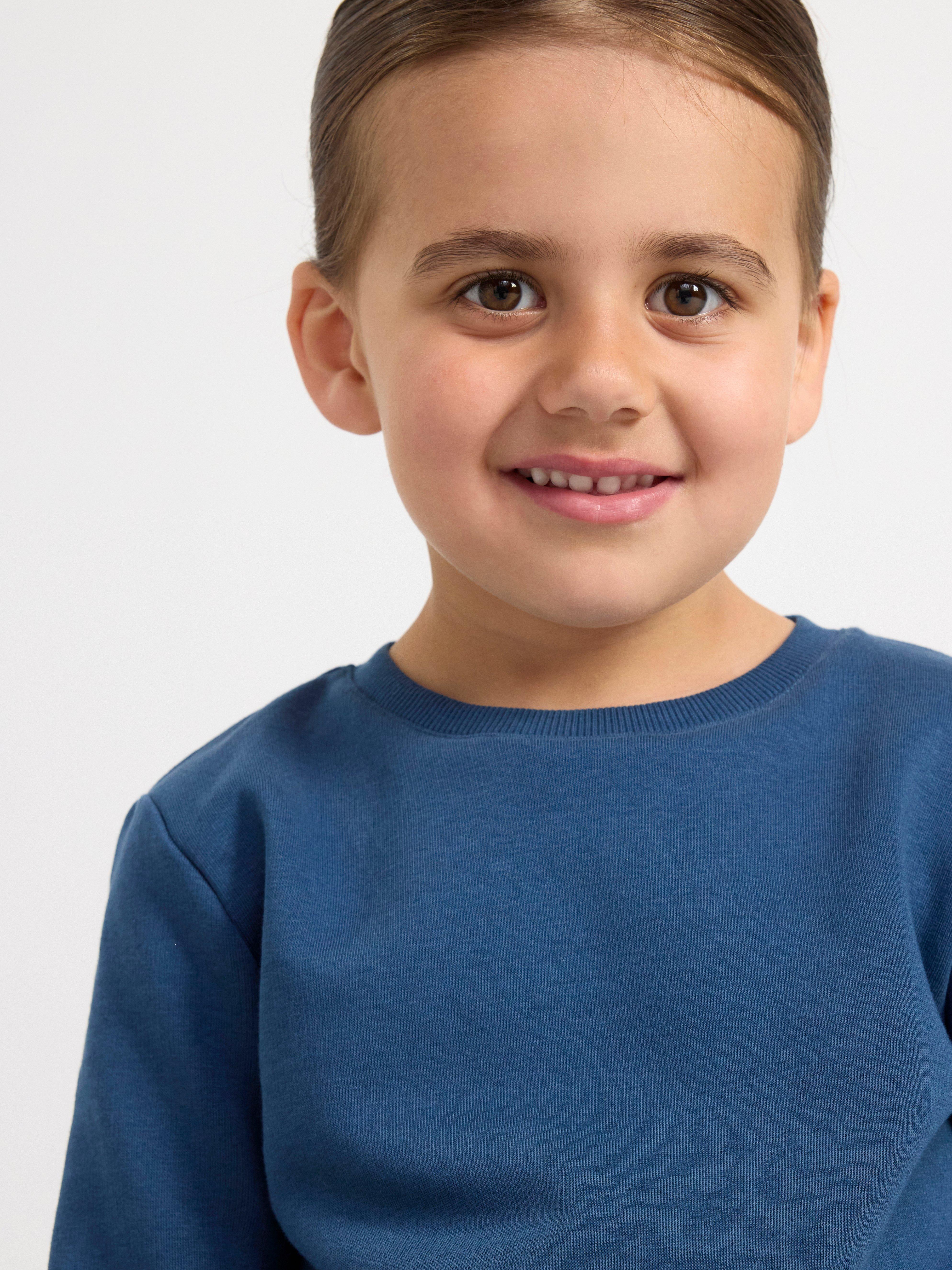 Sweatshirt with brushed inside Dark Dusty Blue
