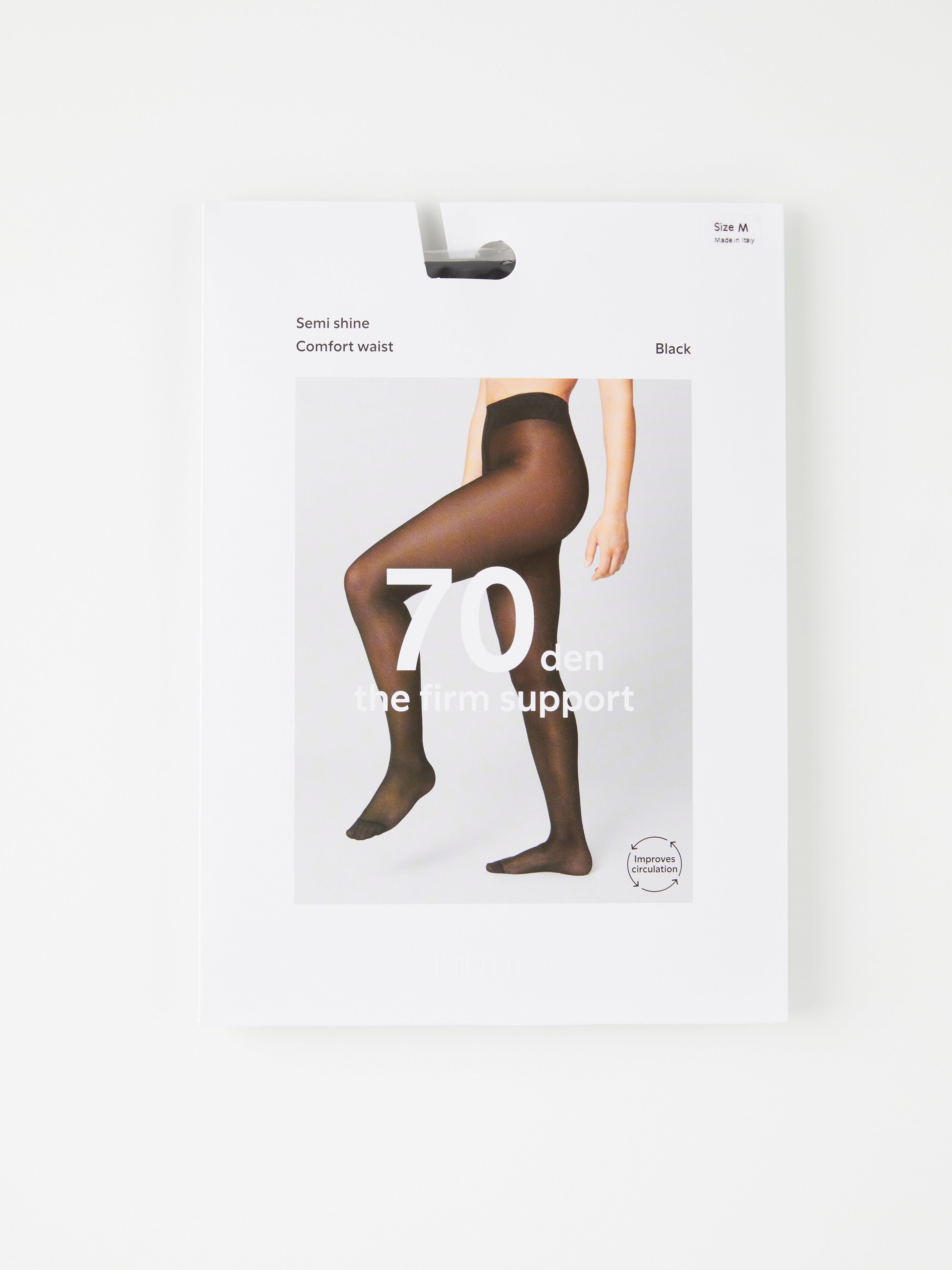 Firm support semi shine tights 70 denier Black