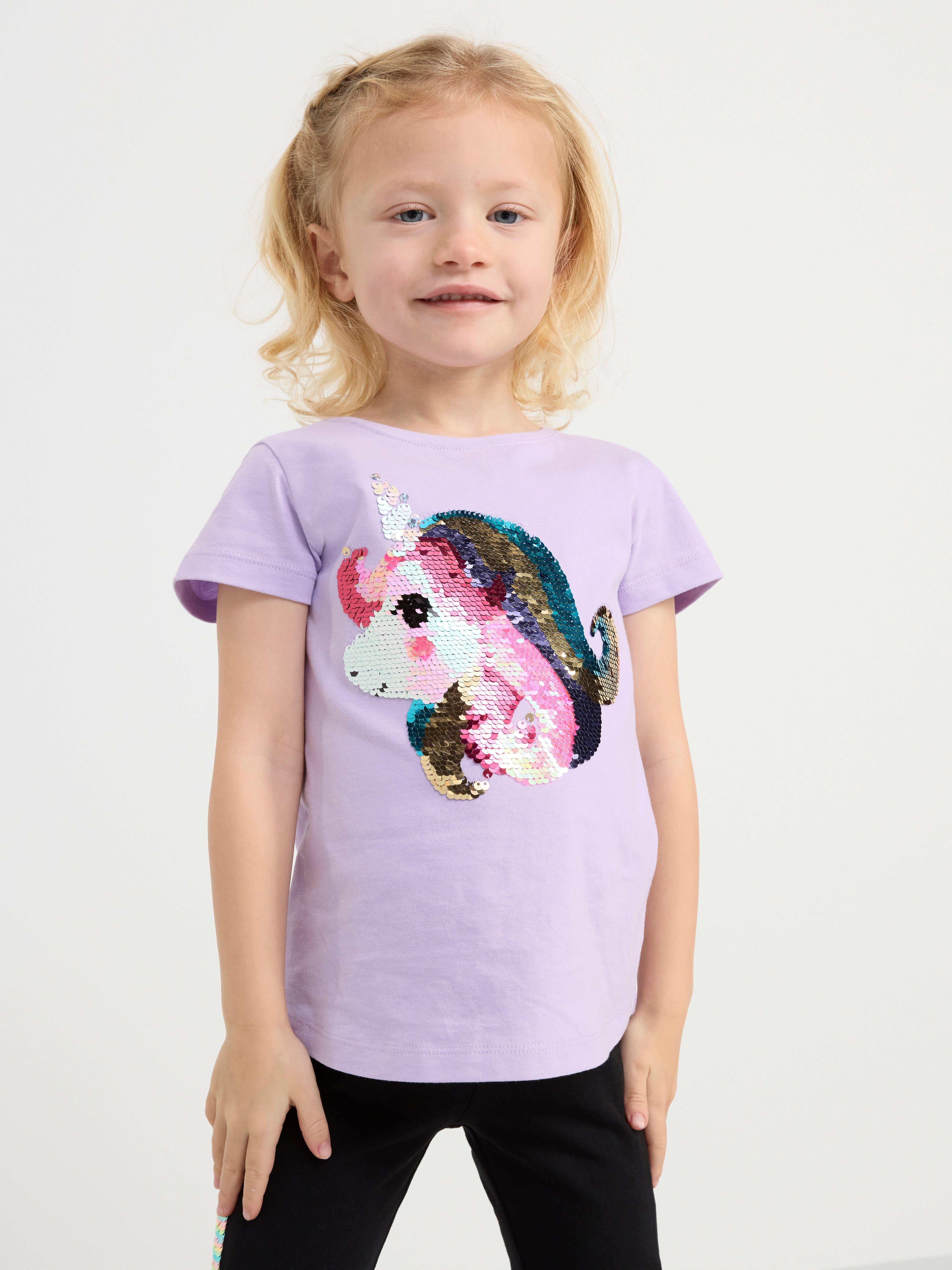 Short sleeve top with reversible sequins Light Lilac