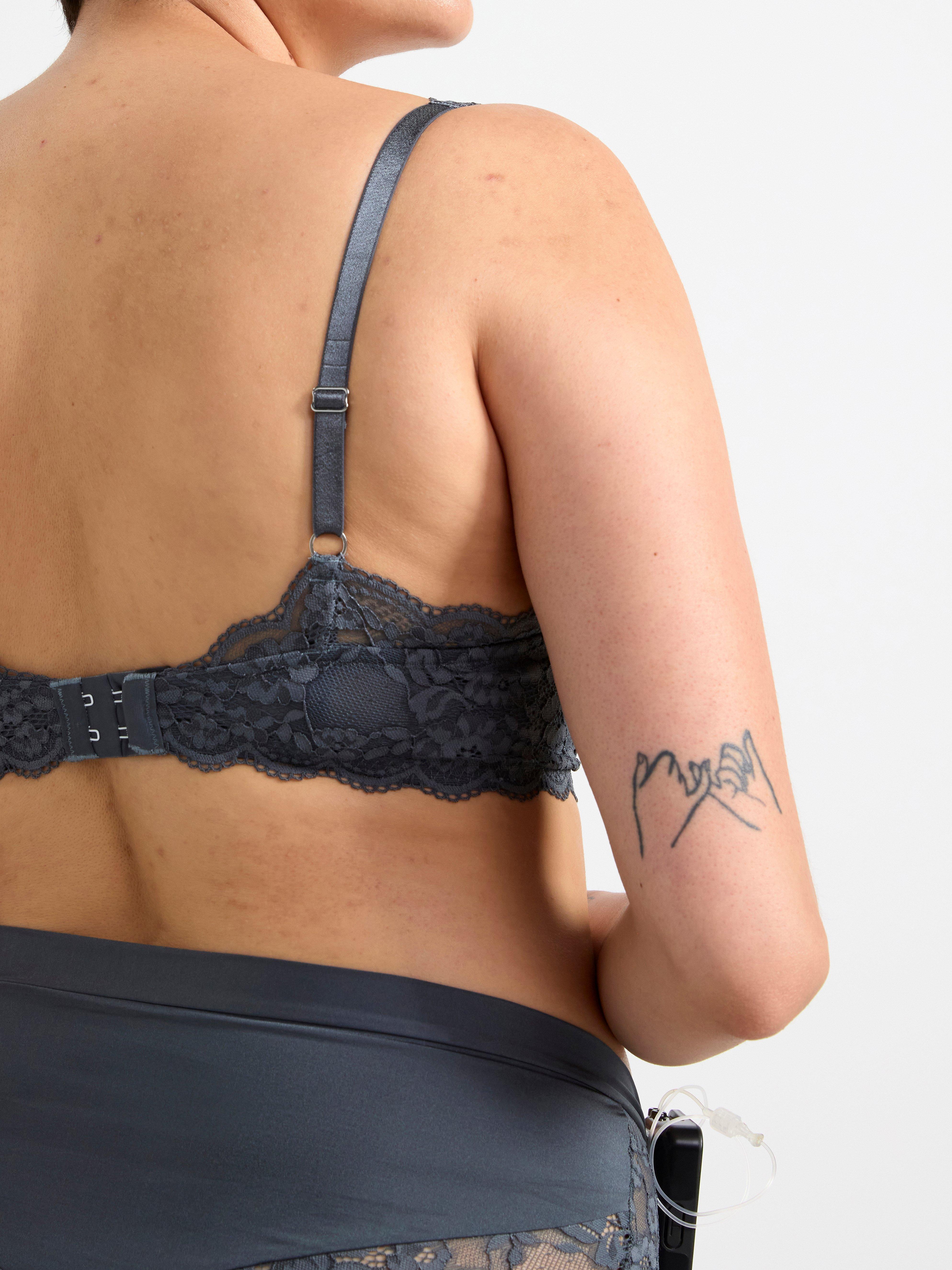 Malva push-up bra with lace Dark Grey