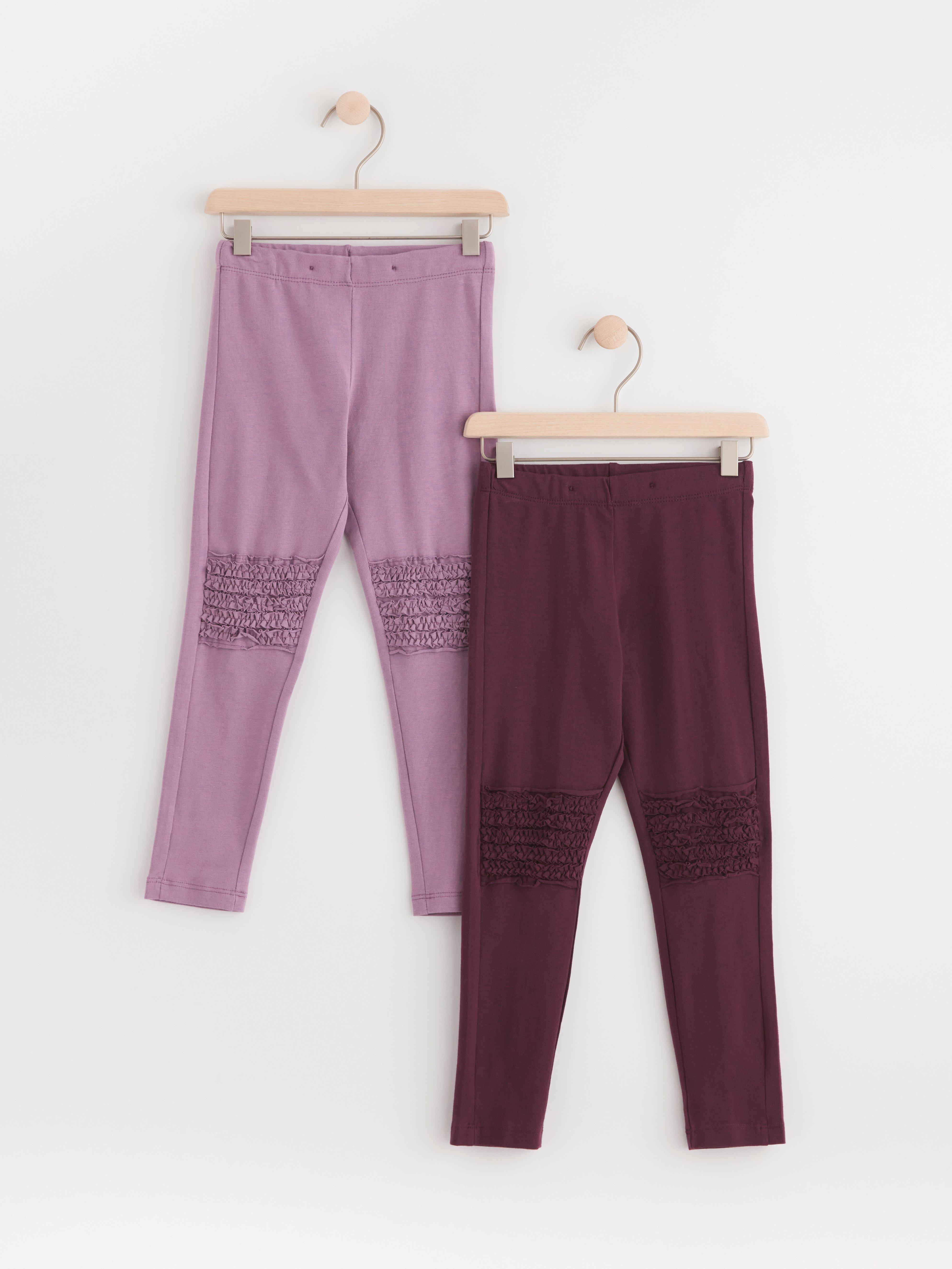 2-pack Leggings with frill Dark Lilac