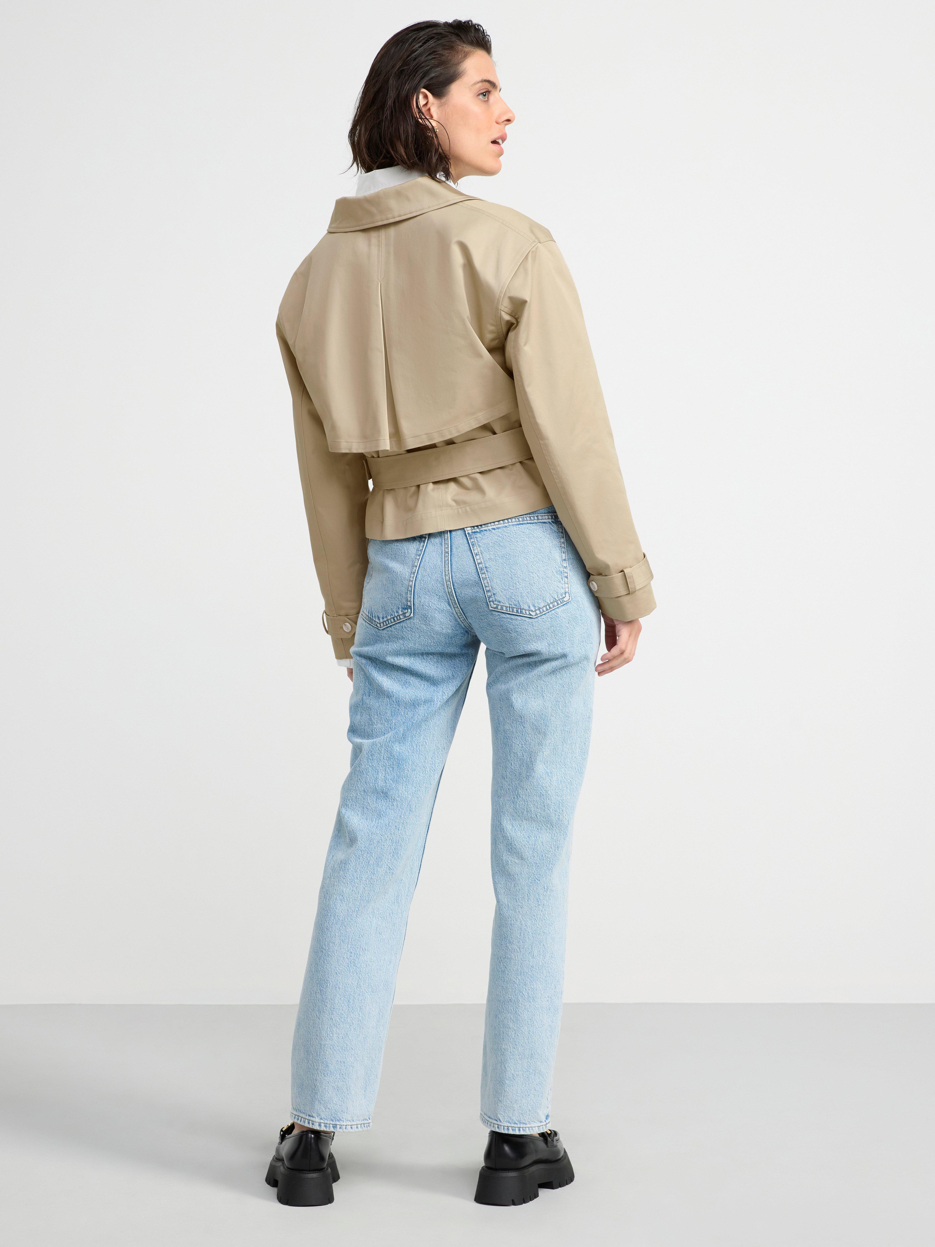 Cropped trenchcoat jacket Light Beige