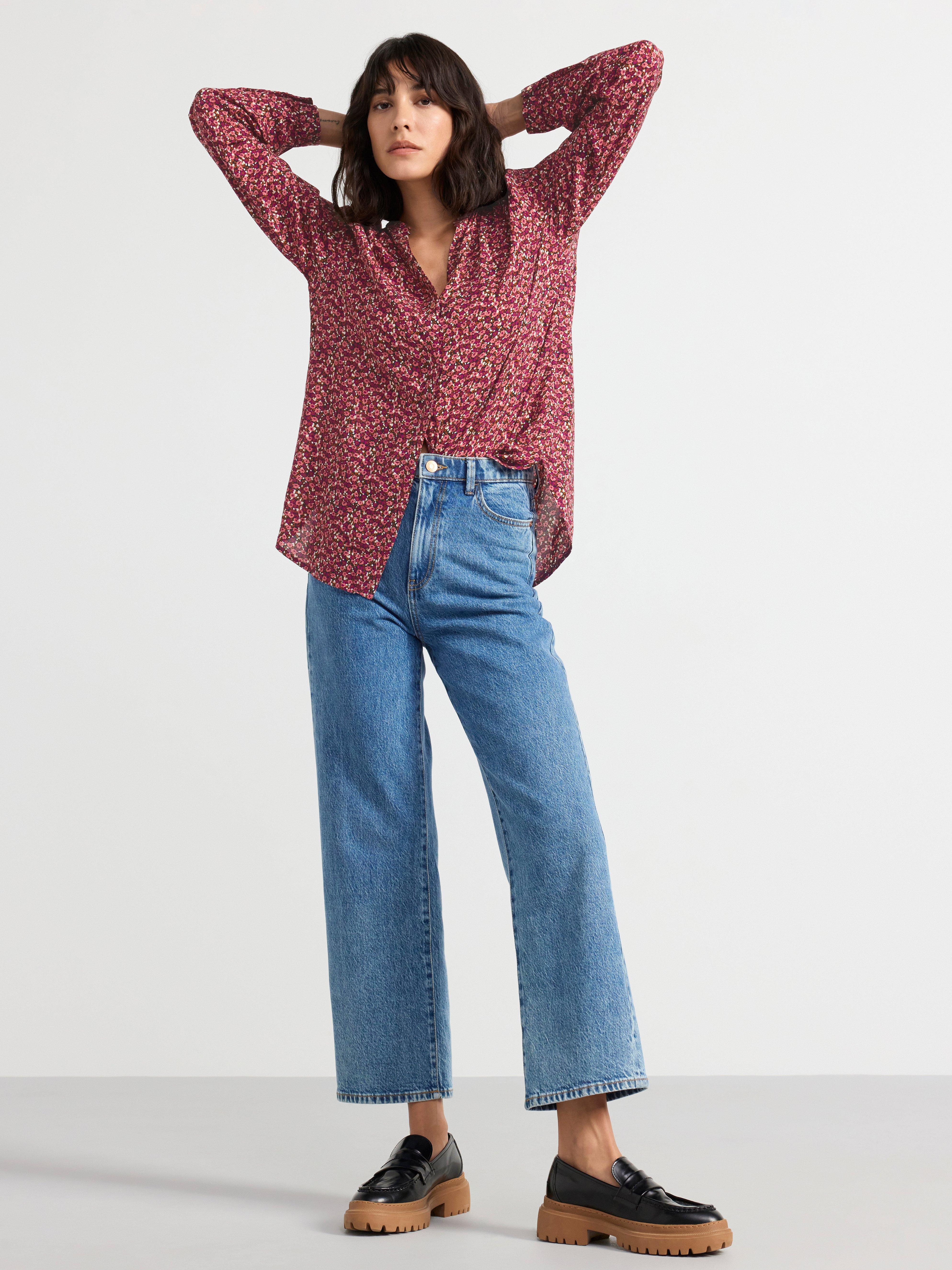 Blouse in viscose Dark Pink