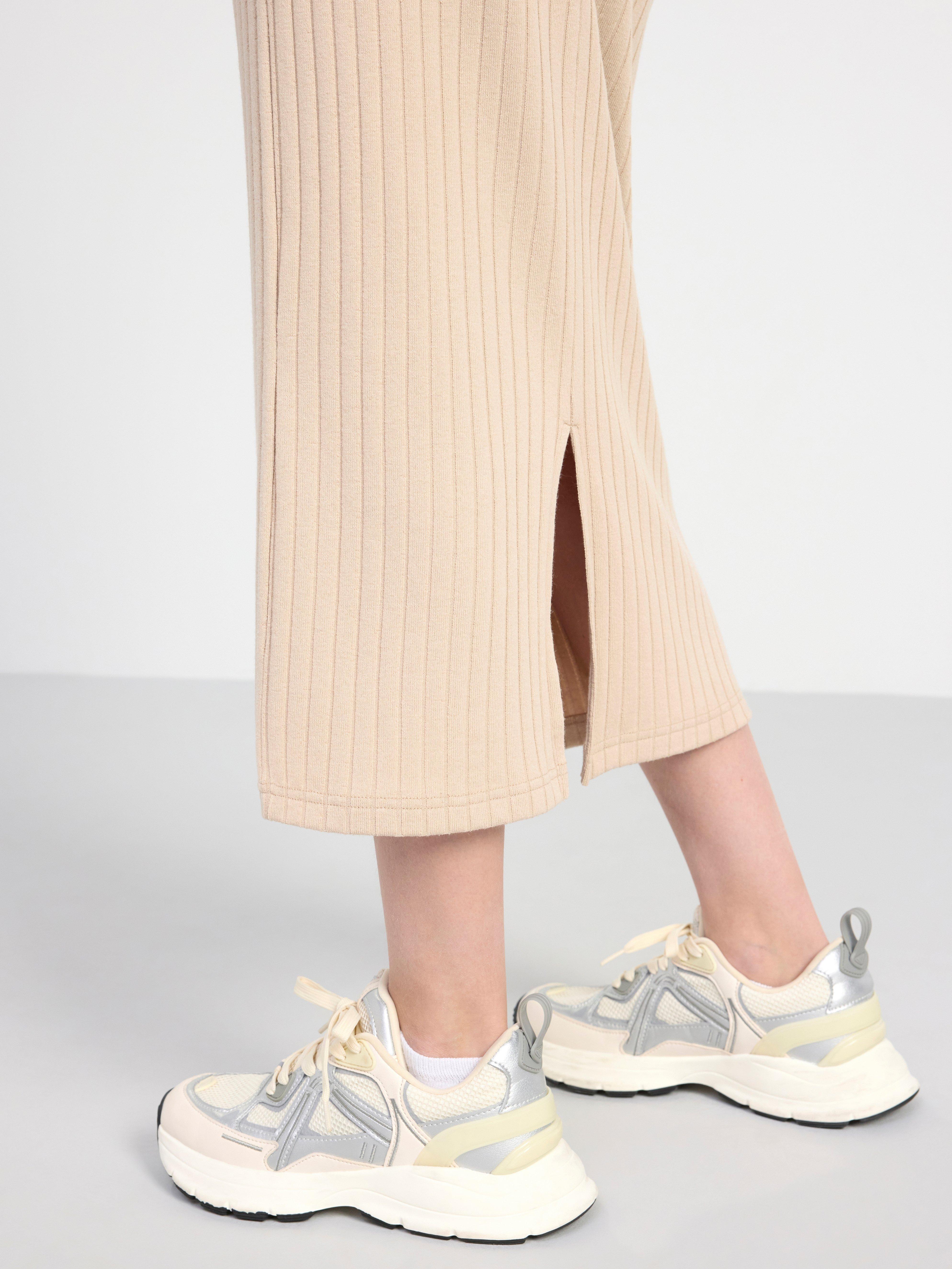 Ribbed skirt Beige