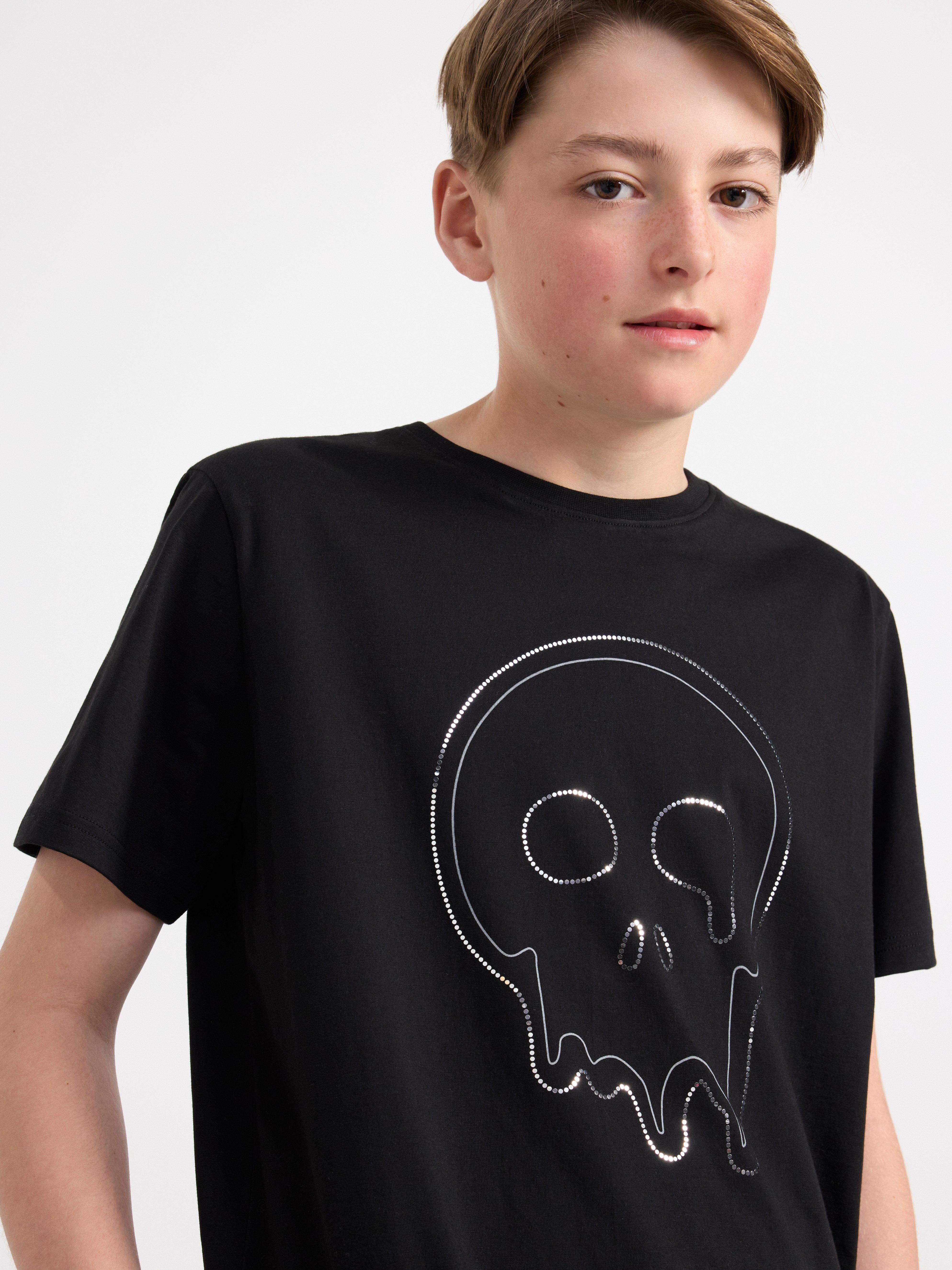 T-shirt with skull Black