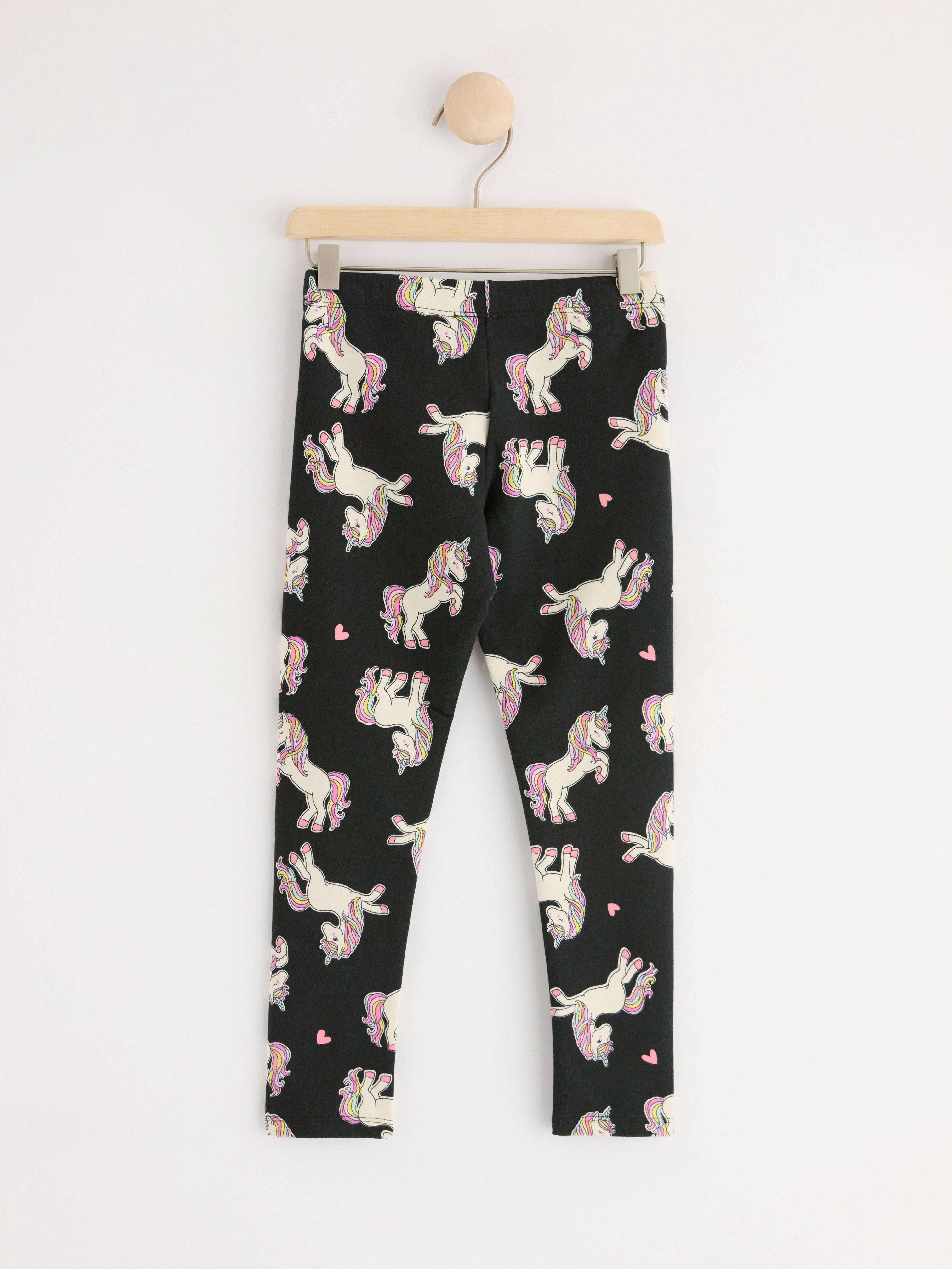 Leggings with unicorns Off black