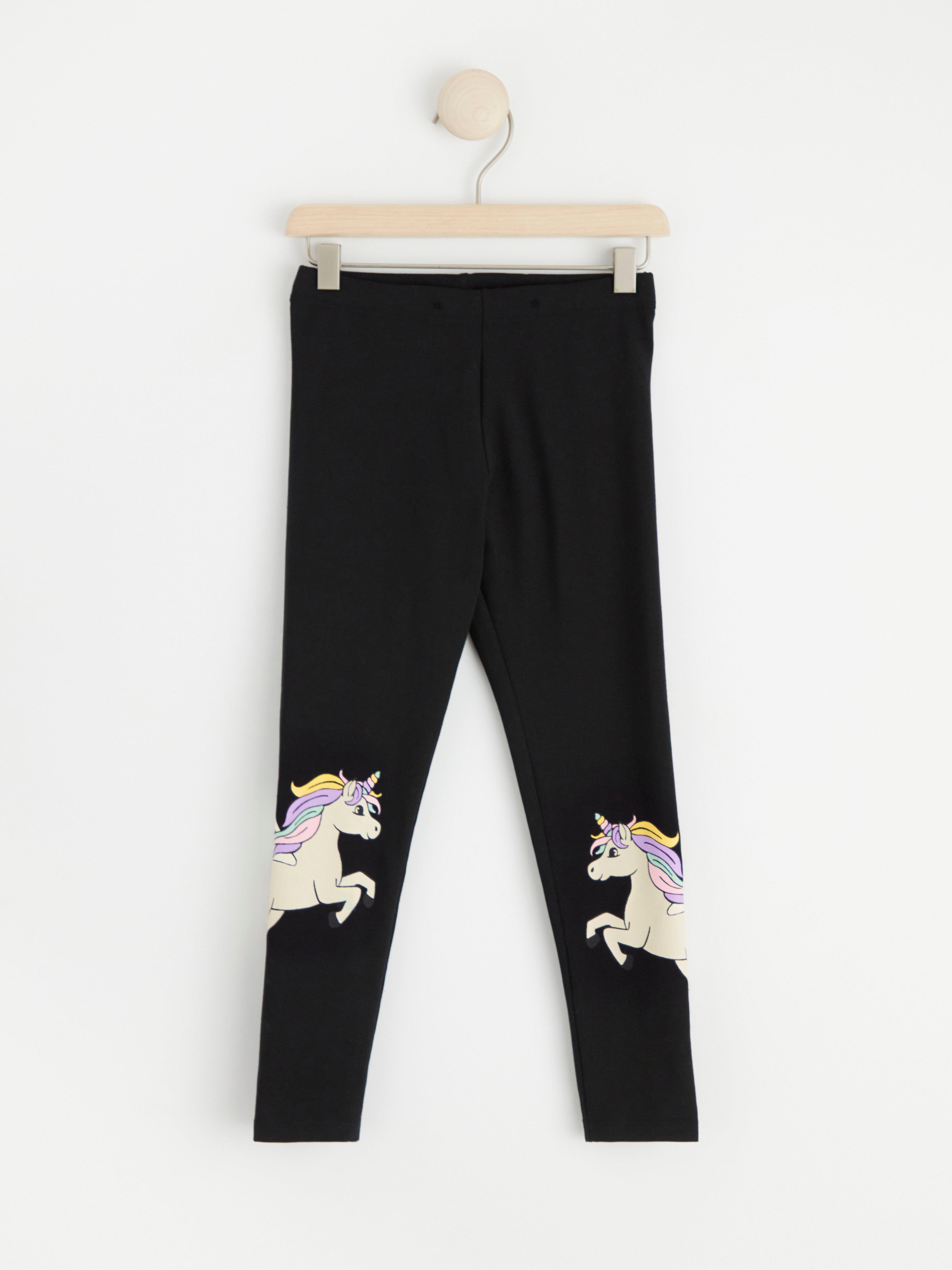 Leggings with unicorns Black